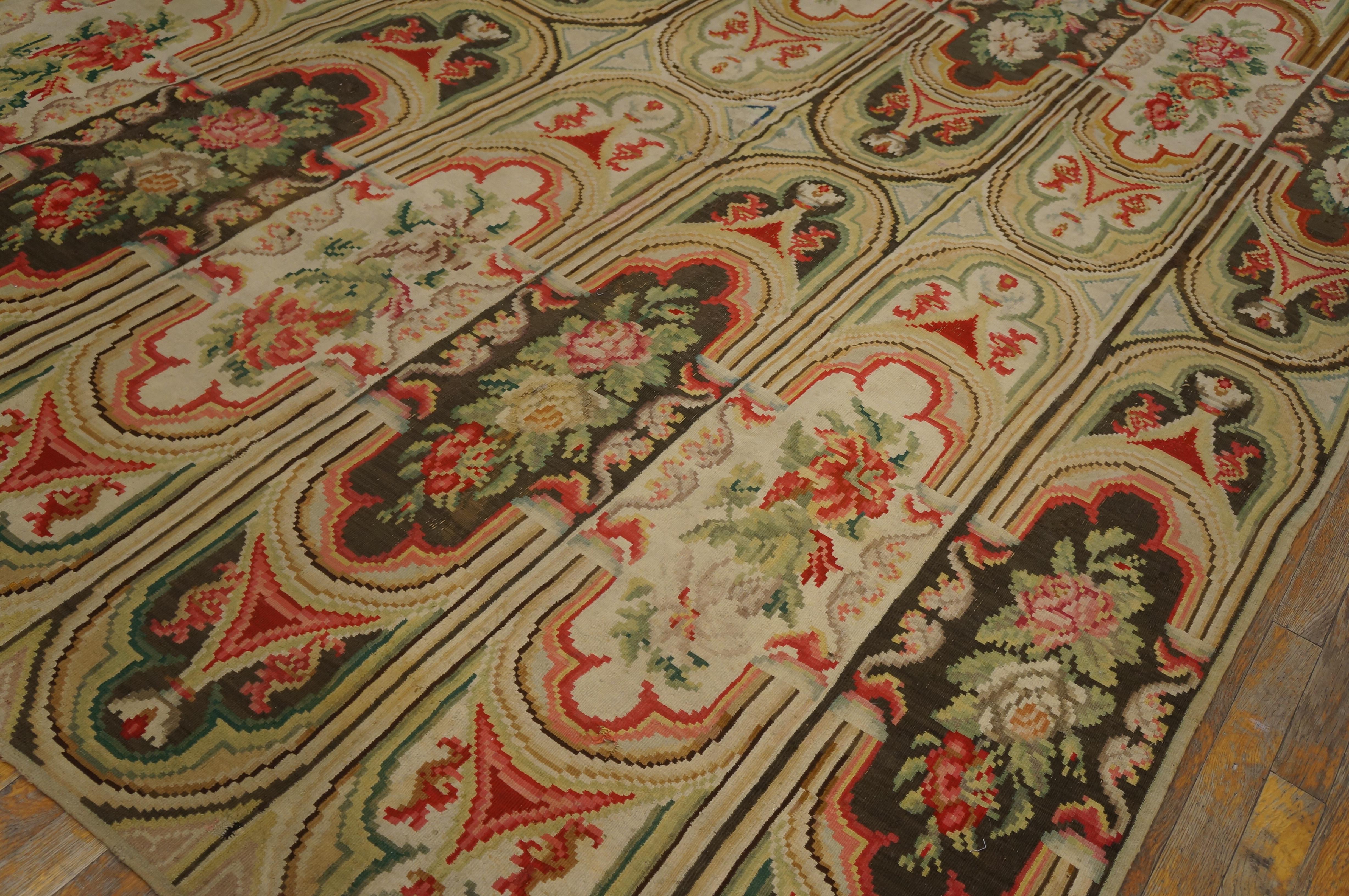 Bessarabian Mid 19th Century Russian Besserabian Flat-Weave Carpet (6'6