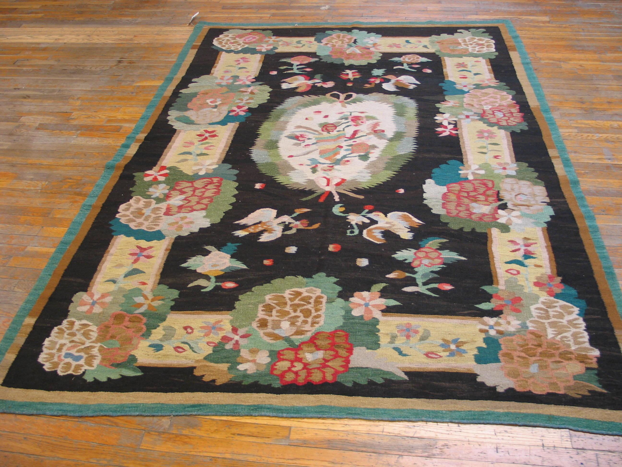 19th Century Besserabian Flat-Weave Carpet ( 6'9