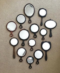 Antique Beveled Hand Mirror Collection. 14 Mirrors. Easily wall Mountable