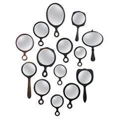 Antique Beveled Hand Mirror Collection. 14 Mirrors. Easily wall Mountable