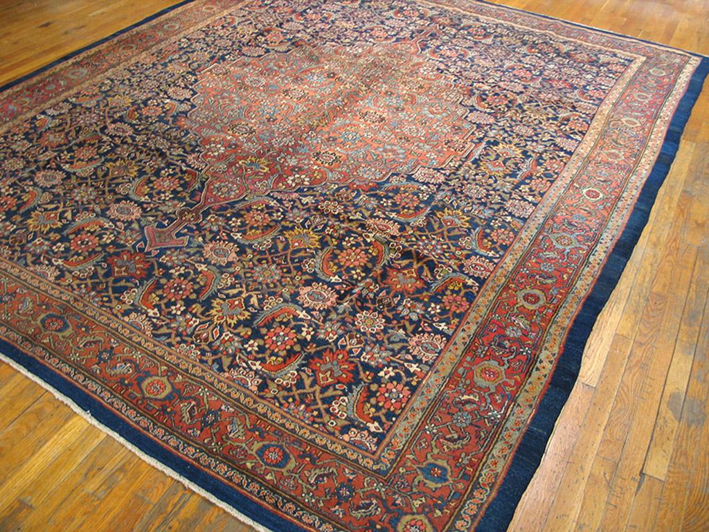 Antique Bibikabad rug, size: 9' 3'' x 11' 3''.