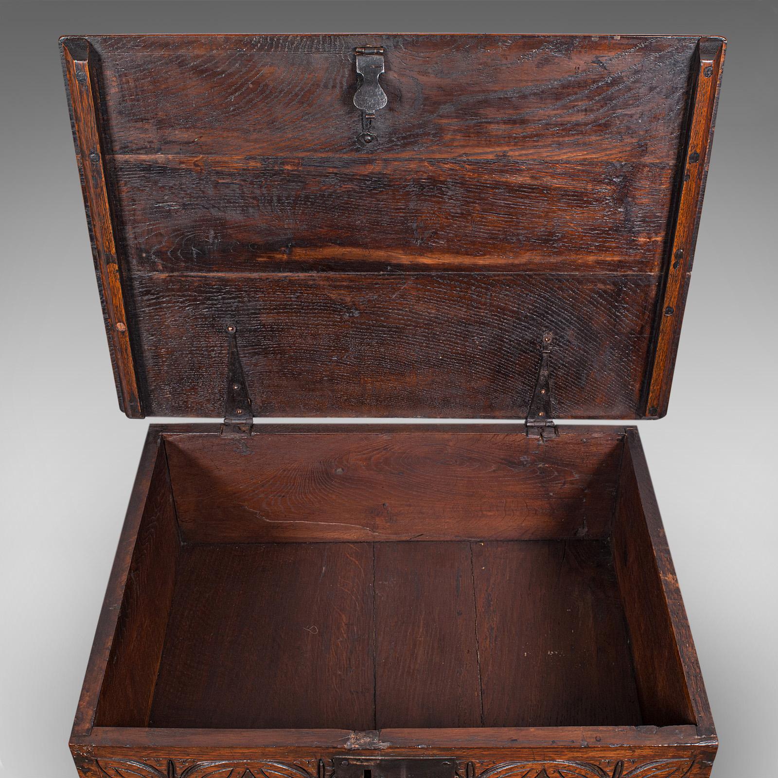 Antique Bible Box, English, Oak, Chest On Stand, William & Mary, Bespoke Frame For Sale 2