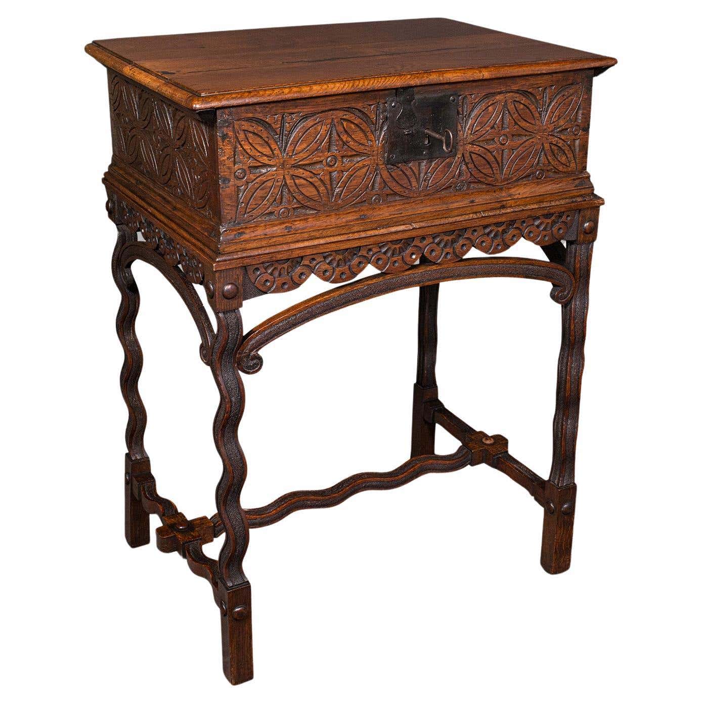 Antique Bible Box English Oak Chest On Stand William And Mary antique-bible-box-english-oak-chest-on-stand-william-and-mary