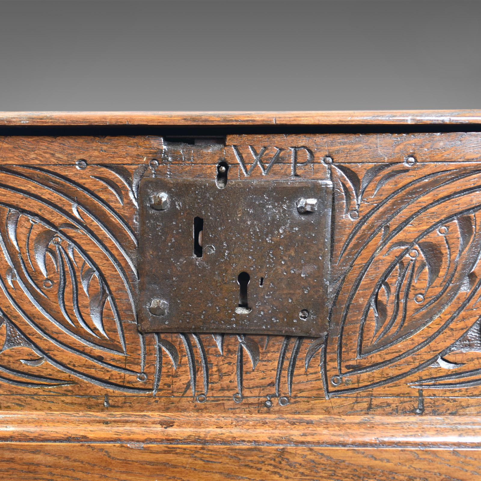 Antique Bible Box on Stand, English, Oak, Chest, 17th Century and Later 4