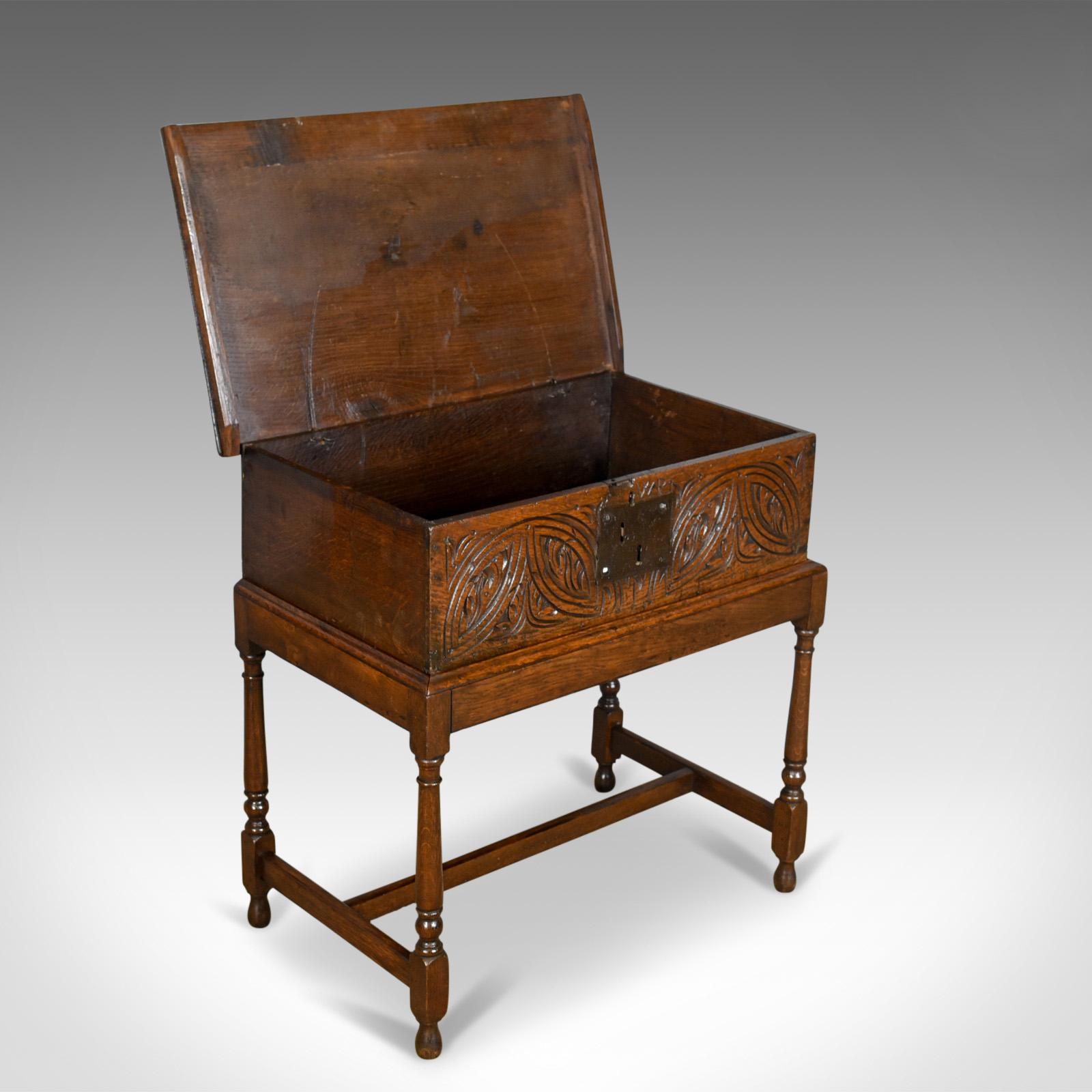 18th Century and Earlier Antique Bible Box on Stand, English, Oak, Chest, 17th Century and Later