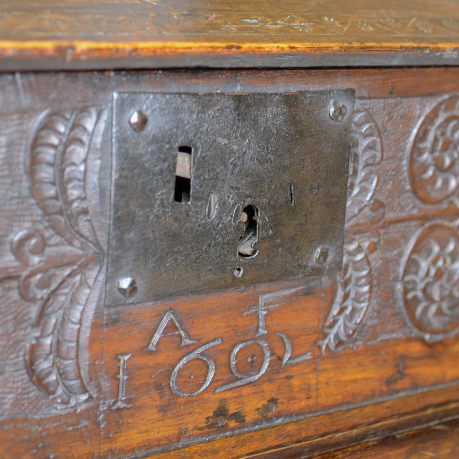 Antique Bible Box on Stand, William & Mary, Oak, Writing, circa 1690 and Later 1