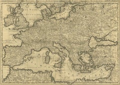 Rare Antique Bible Map of Southern Europe by A. Schut, 1743