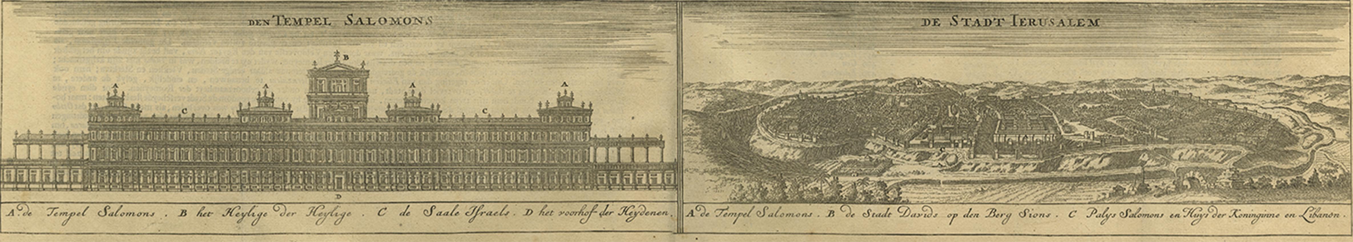 Antiker Bibelplan des antiken Jerusalems, 1743 (Papier) im Angebot