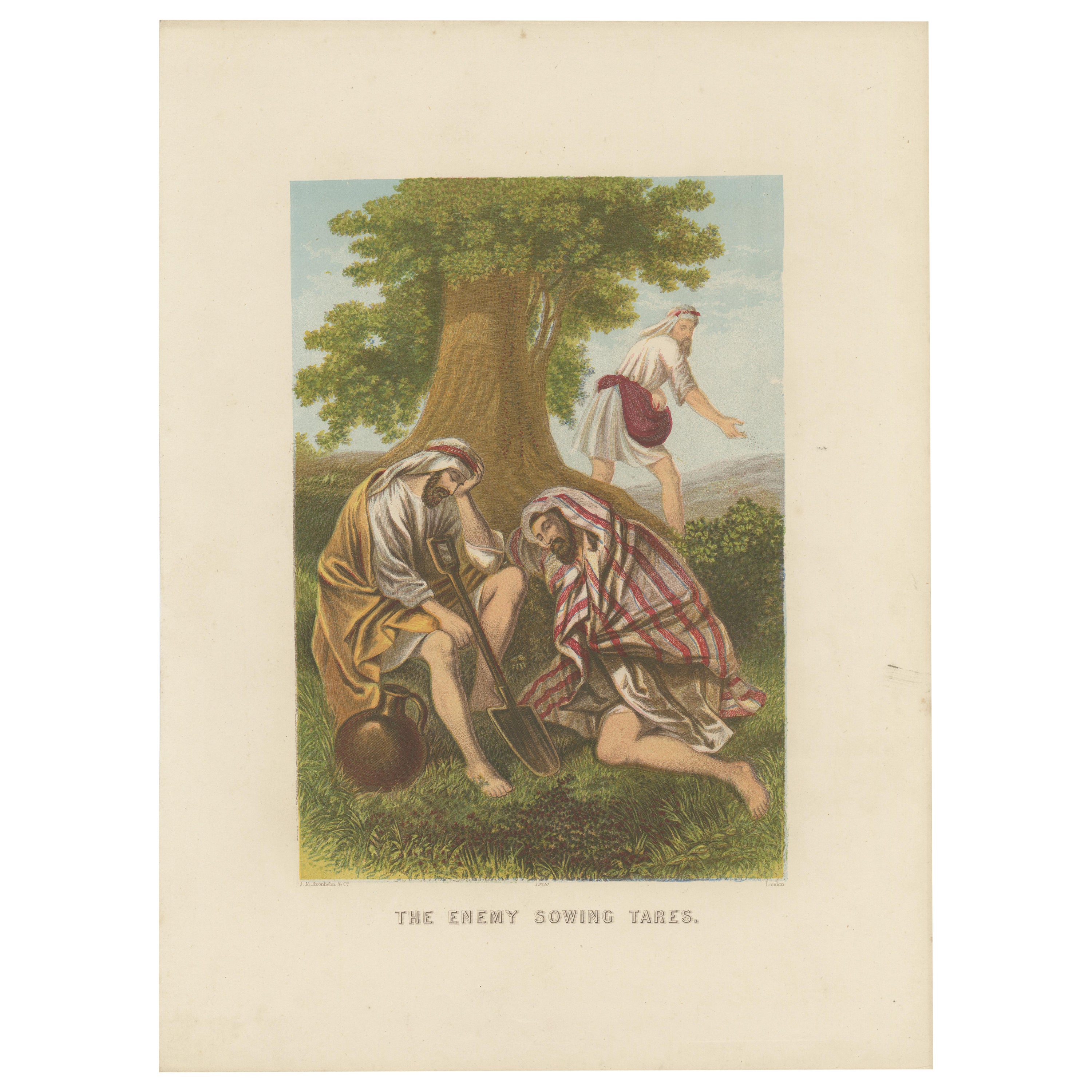 Antiker antiker Bibeldruck der schalenförmigen Schildkröten von Kronheim um 1860