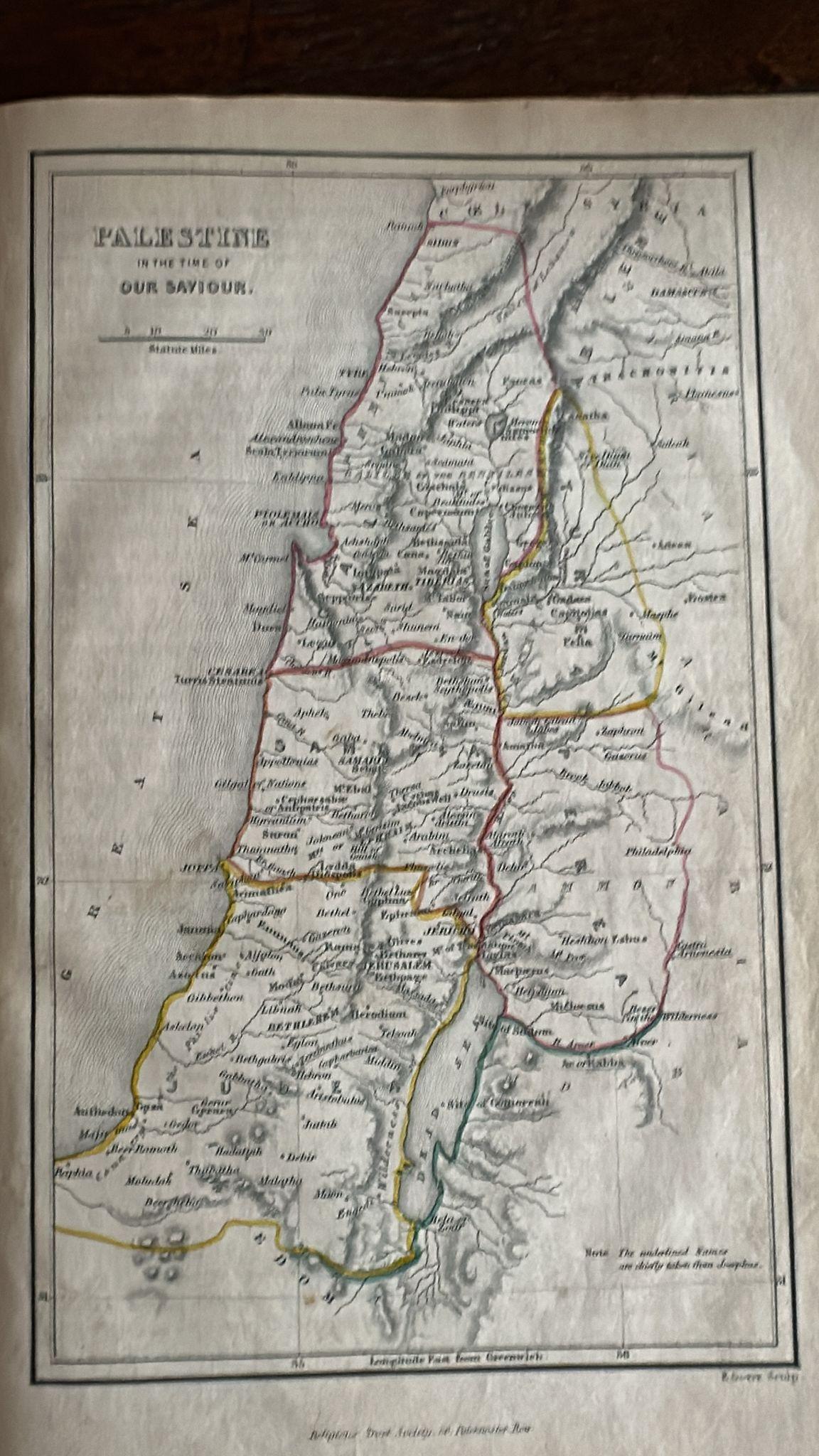 Antique Biblical Atlas with 17 Hand-Colored Maps, Religious Tract Society c.1850 For Sale 4