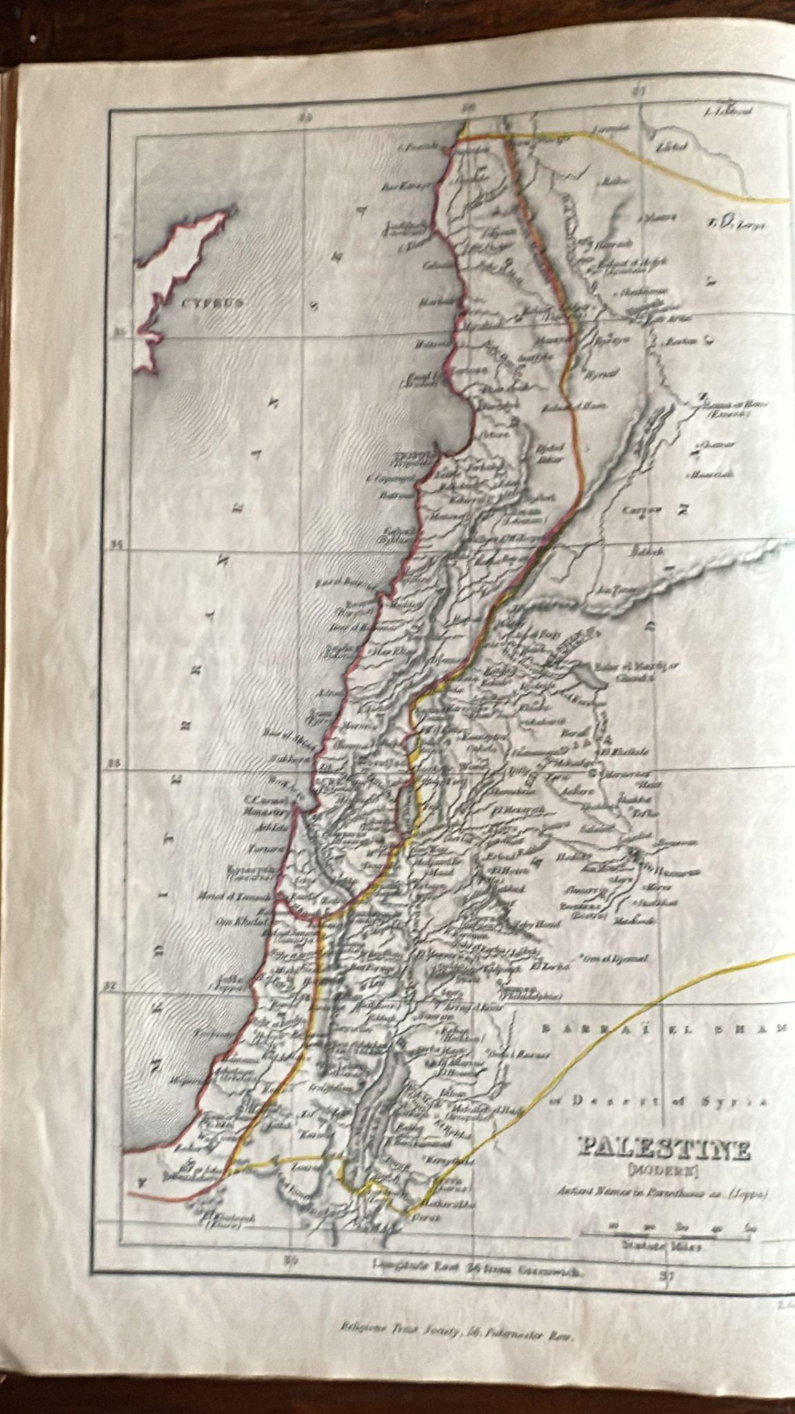 Antique Biblical Atlas with 17 Hand-Colored Maps, Religious Tract Society c.1850 For Sale 7