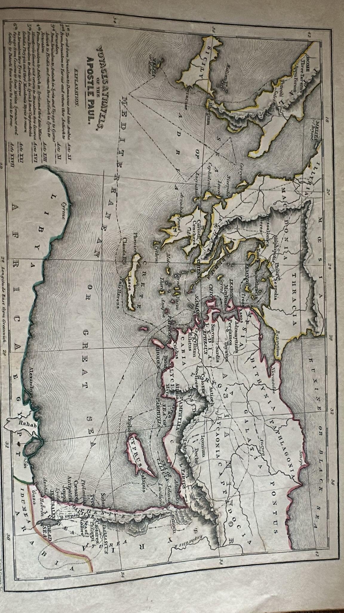 Antique Biblical Atlas with 17 Hand-Colored Maps, Religious Tract Society c.1850 For Sale 8