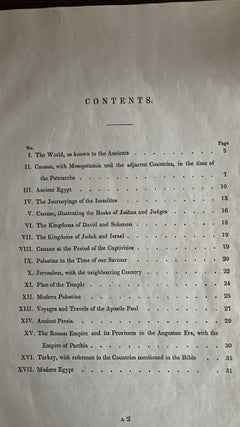Atlas biblique ancien avec 17 cartes colorées à la main, Religious Tract Society c.1850