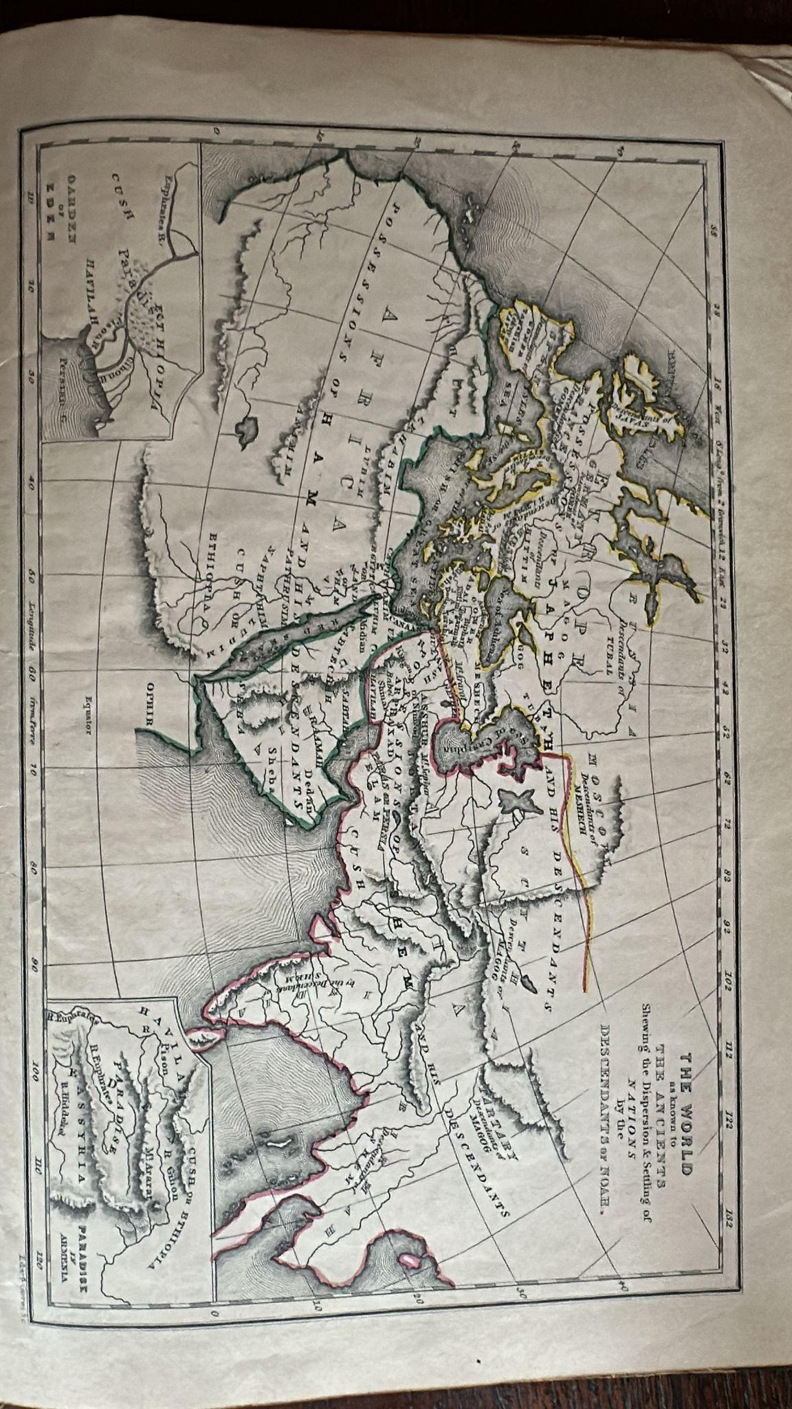 English Antique Biblical Atlas with 17 Hand-Colored Maps, Religious Tract Society c.1850 For Sale