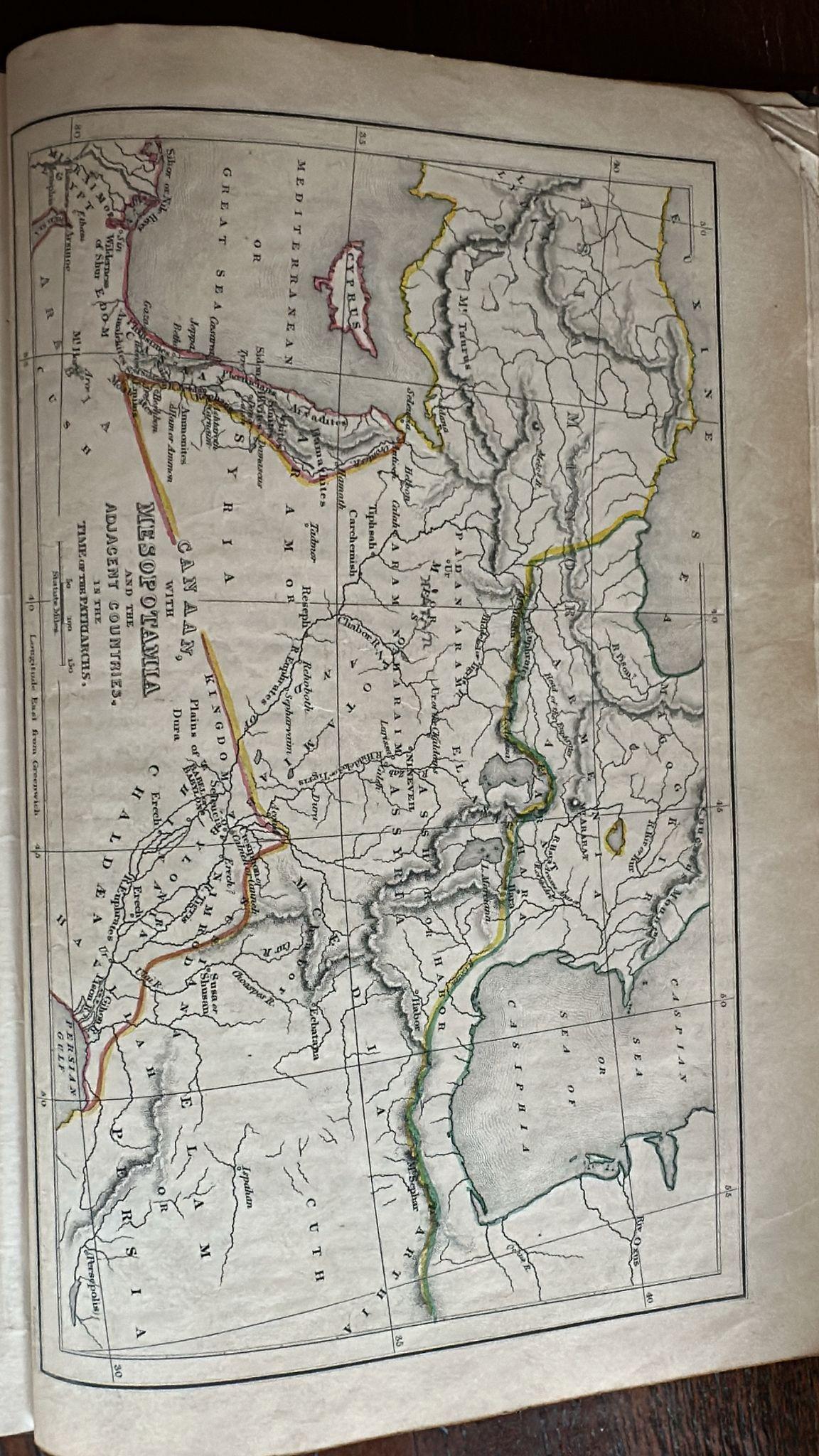 Antique Biblical Atlas with 17 Hand-Colored Maps, Religious Tract Society c.1850 In Good Condition For Sale In Langweer, NL