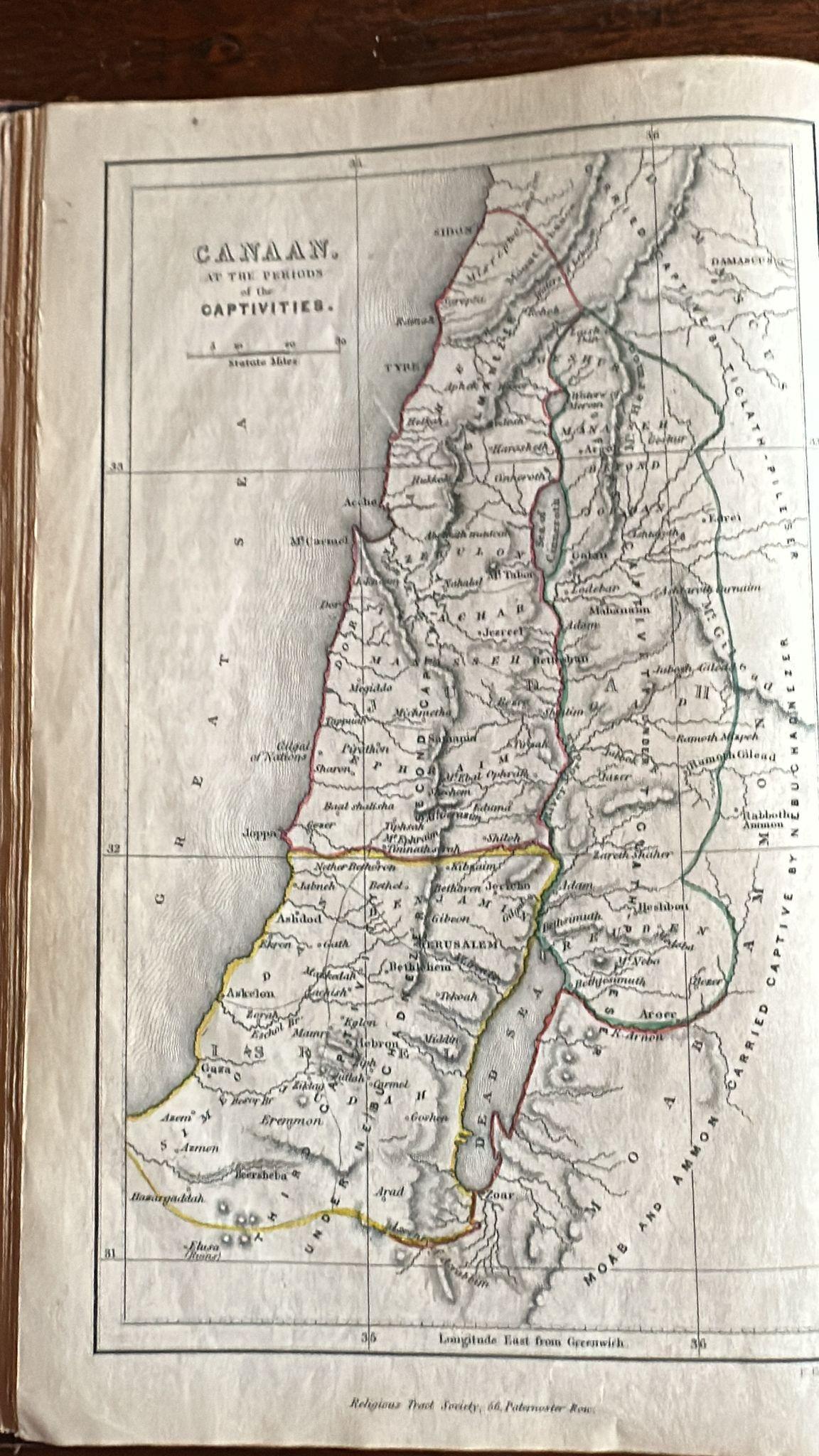 Antique Biblical Atlas with 17 Hand-Colored Maps, Religious Tract Society c.1850 For Sale 3
