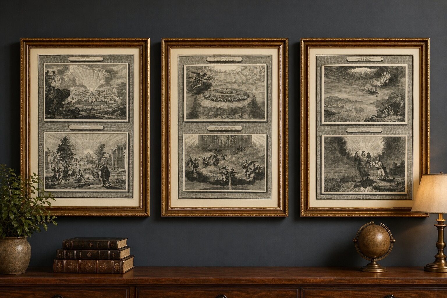 Antique Biblical Engravings, Mortier Amsterdam – Apocalypse Cycle, c.1700