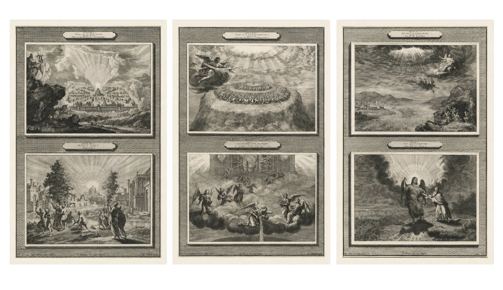 Antique Biblical Engravings, Mortier Amsterdam – Apocalypse Cycle, c.1700