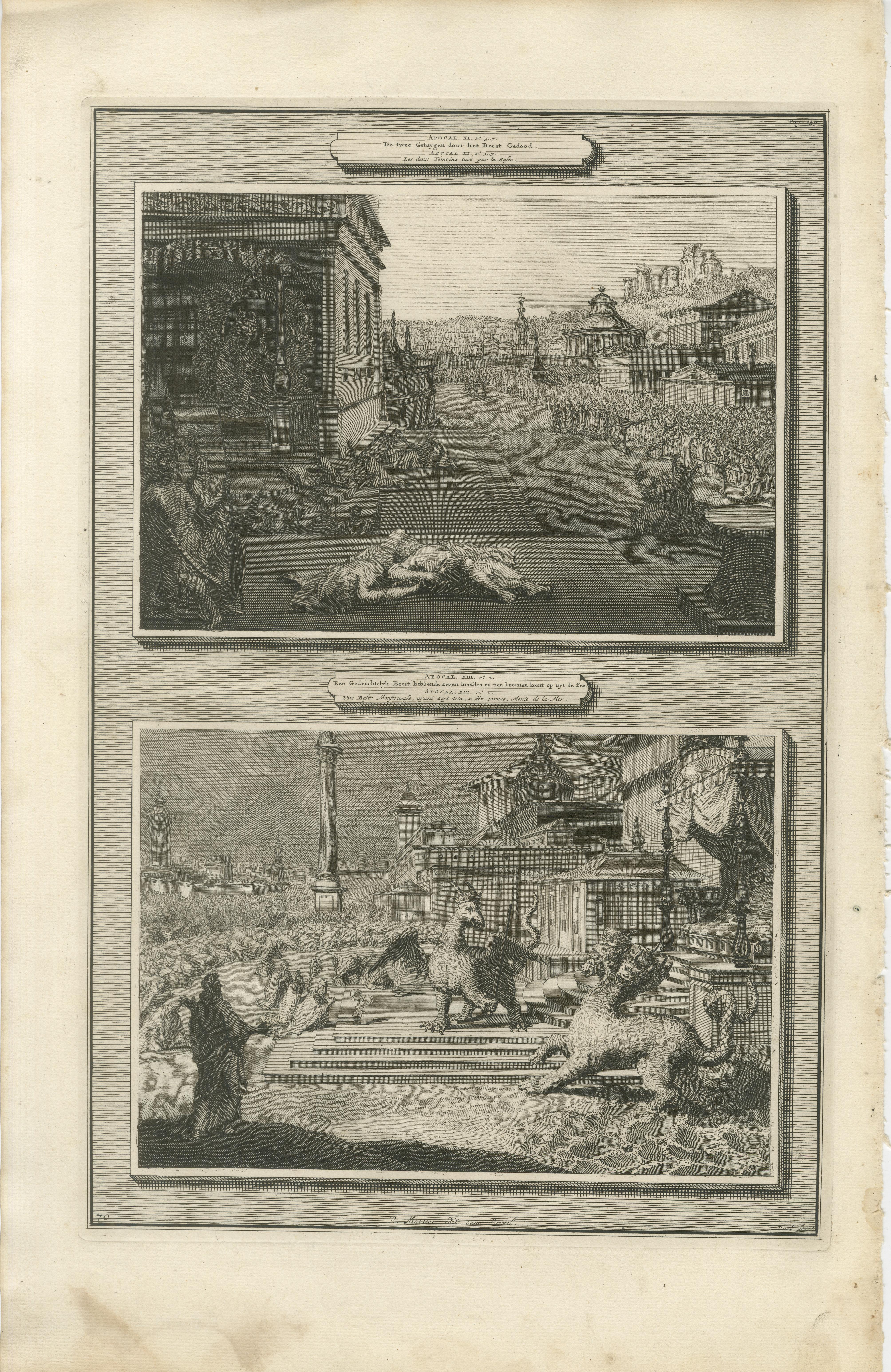 Antique Biblical Engravings, Mortier Amsterdam – Genesis & Apocalypse, c.1700