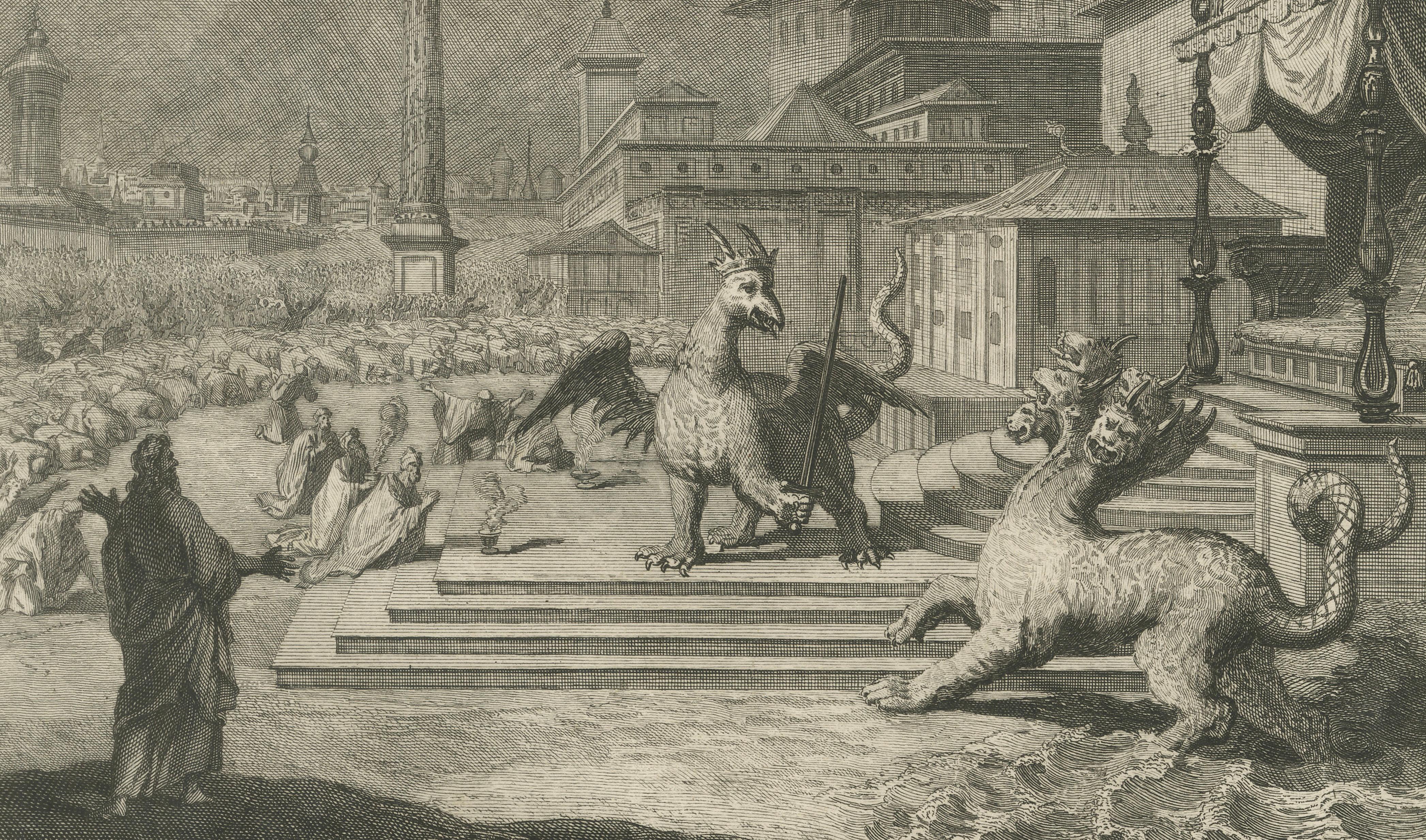 Antique Biblical Engravings, Mortier Amsterdam – Genesis & Apocalypse, c.1700