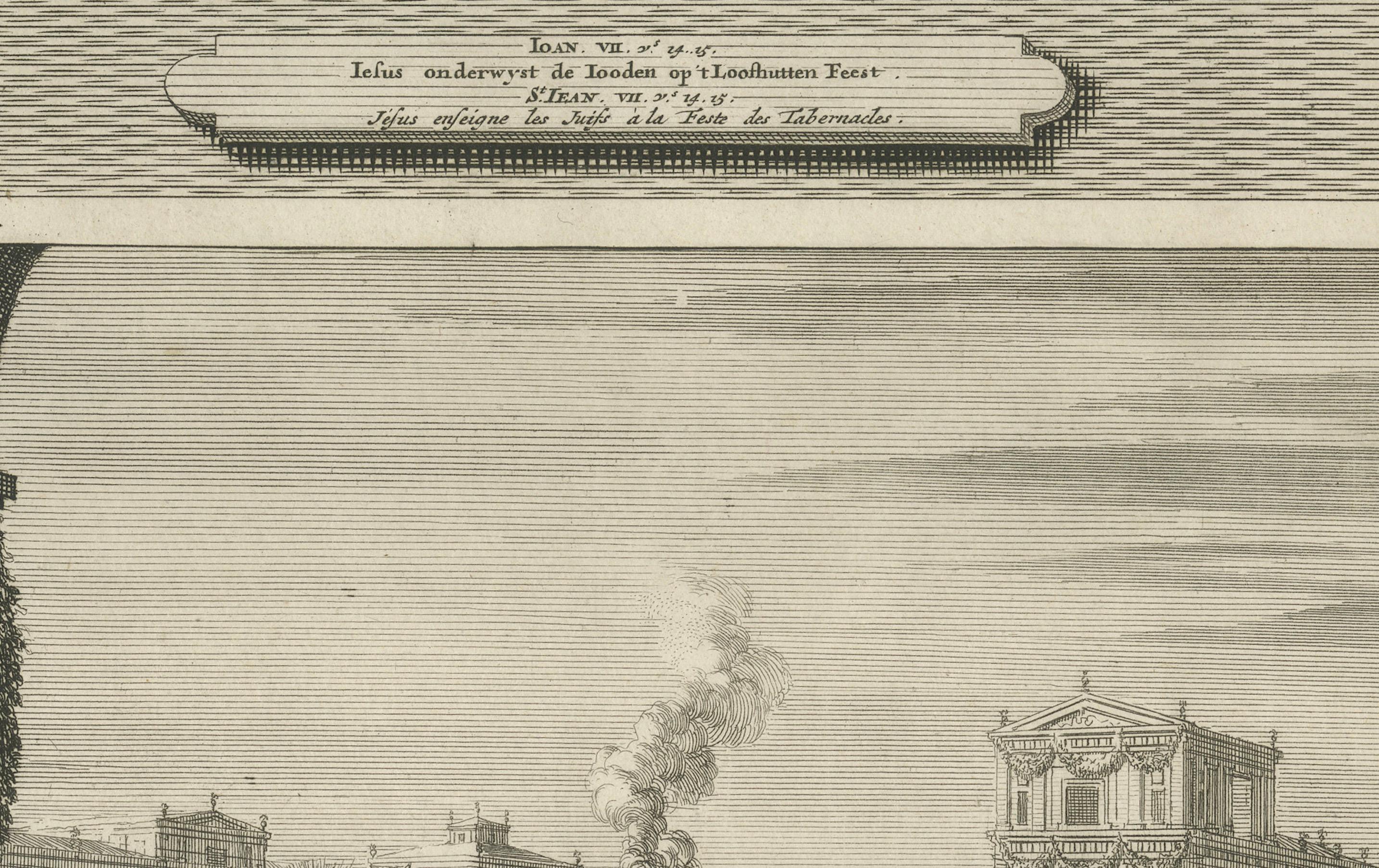 Antike biblische Stiche - Der reiche junge Mann & Christus lehrt die Juden, um 1700 (Graviert) im Angebot