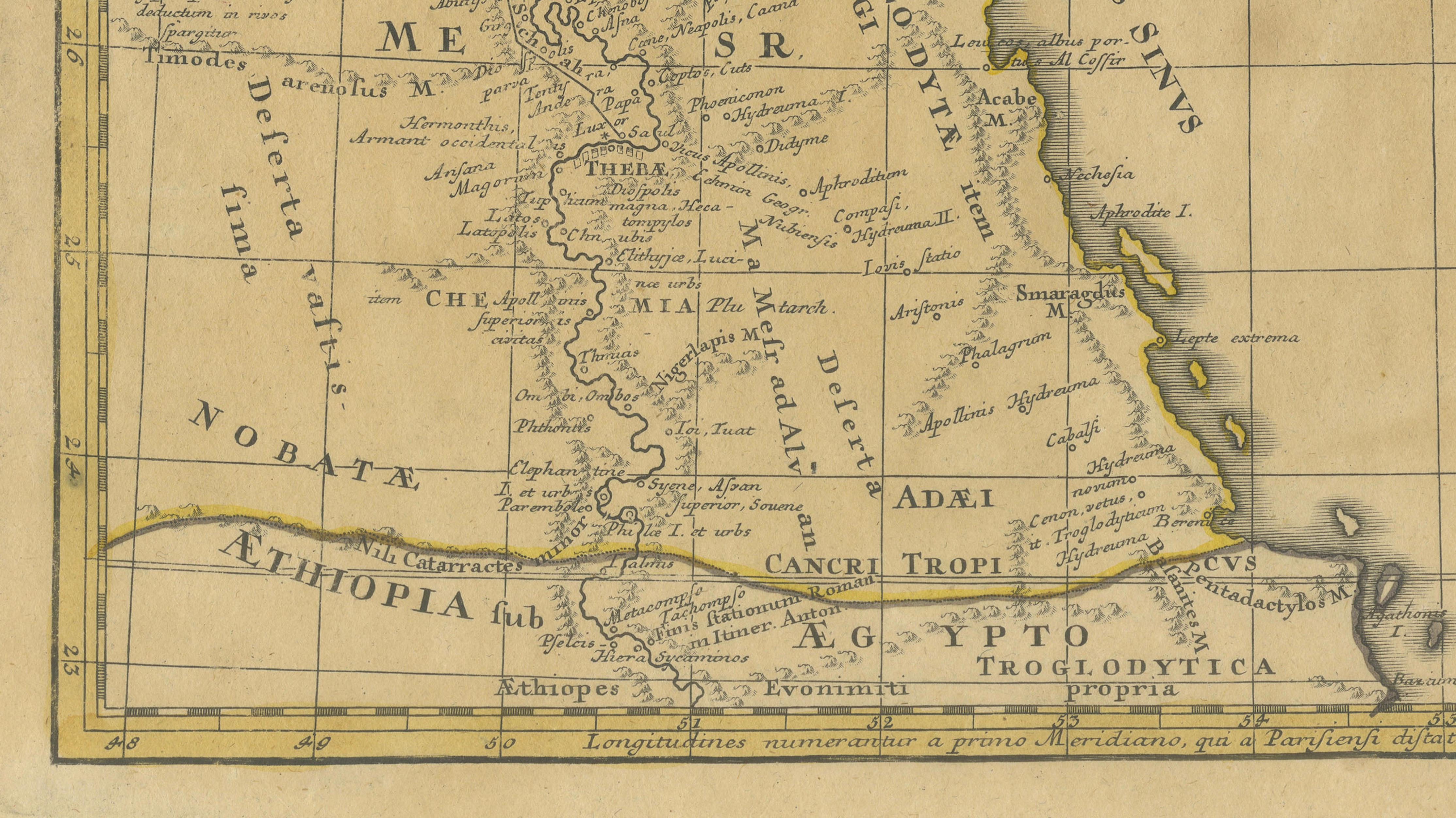 Antique Biblical Map Holy Land, David & Solomon Kingdoms – Hase 1739