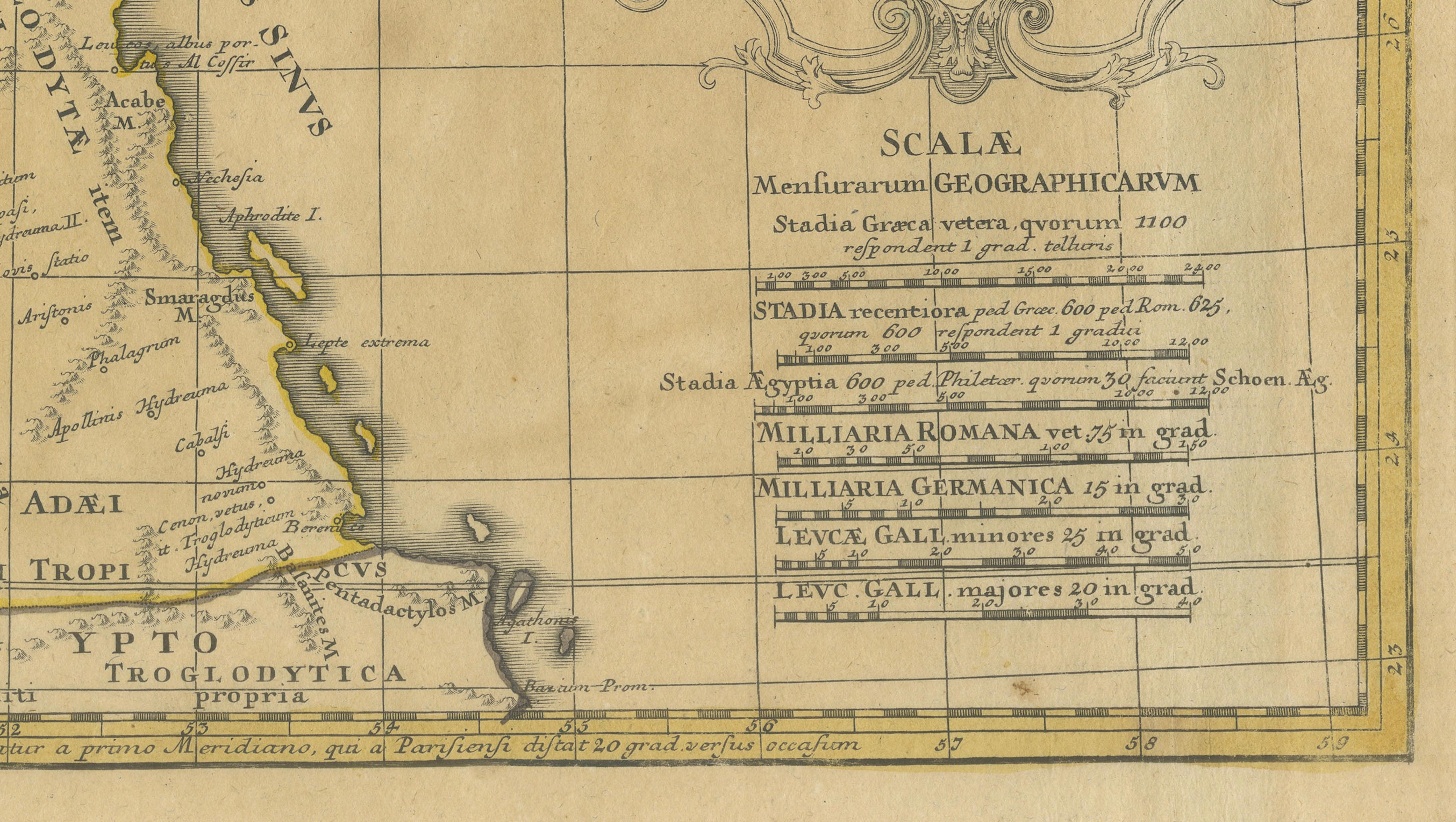 Antique Biblical Map Holy Land, David & Solomon Kingdoms – Hase 1739