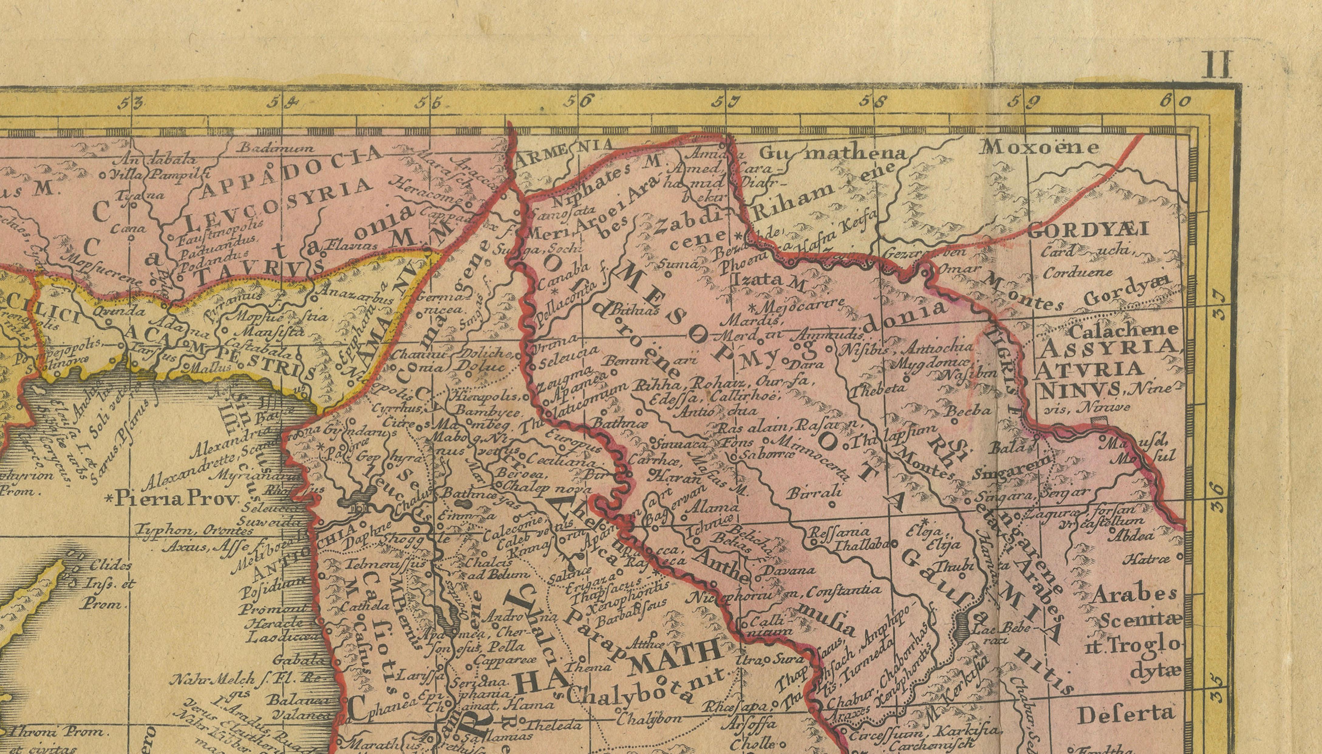 Antique Biblical Map Holy Land, David & Solomon Kingdoms – Hase 1739