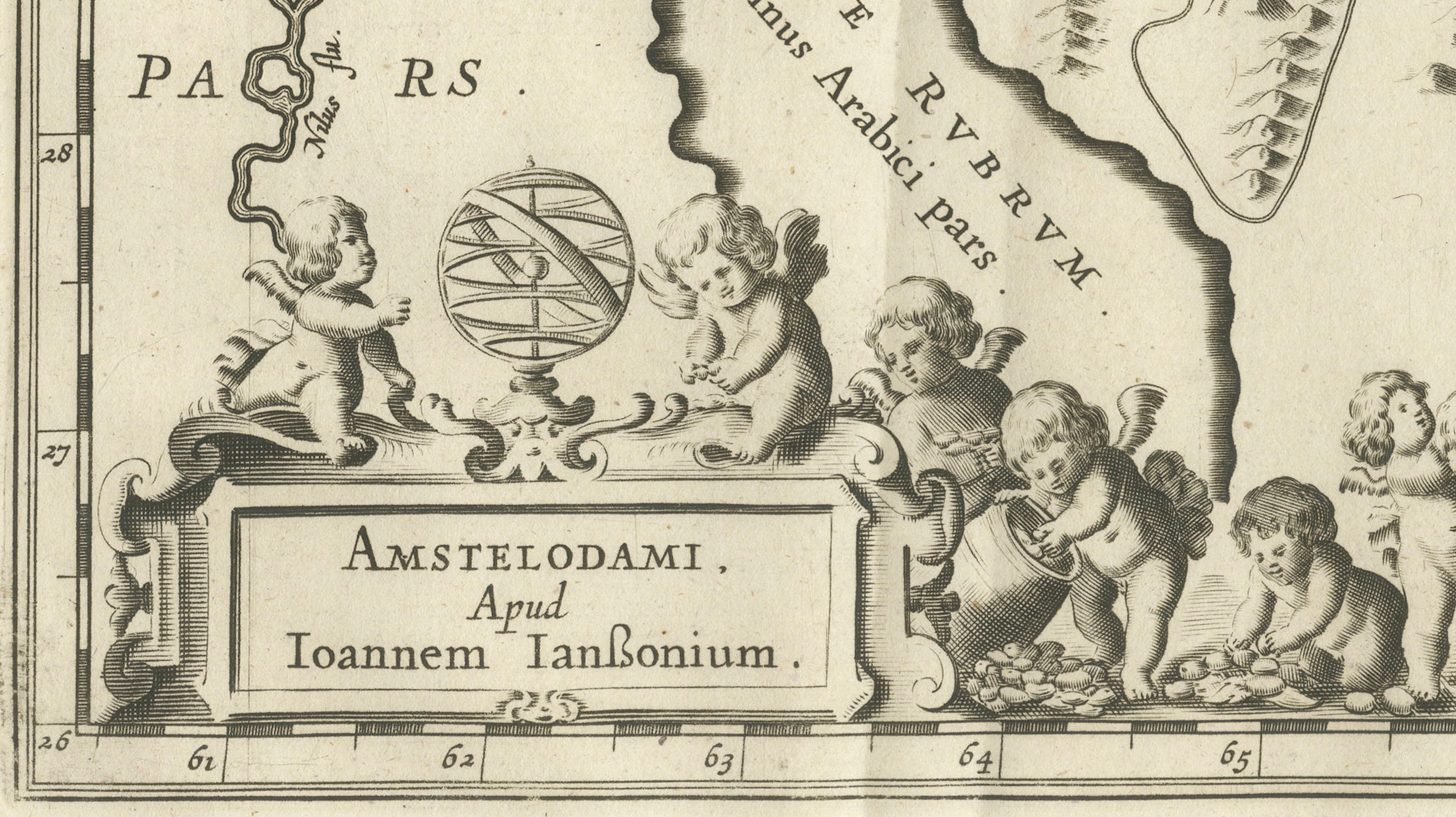 Antique Biblical Map of the Holy Land – Janssonius Abraham Isaac Jacob, c. 1650