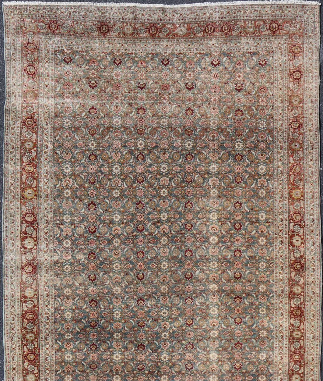 Antique Bidjar Large Gallery Rug in All-Over Herati Design For Sale 1