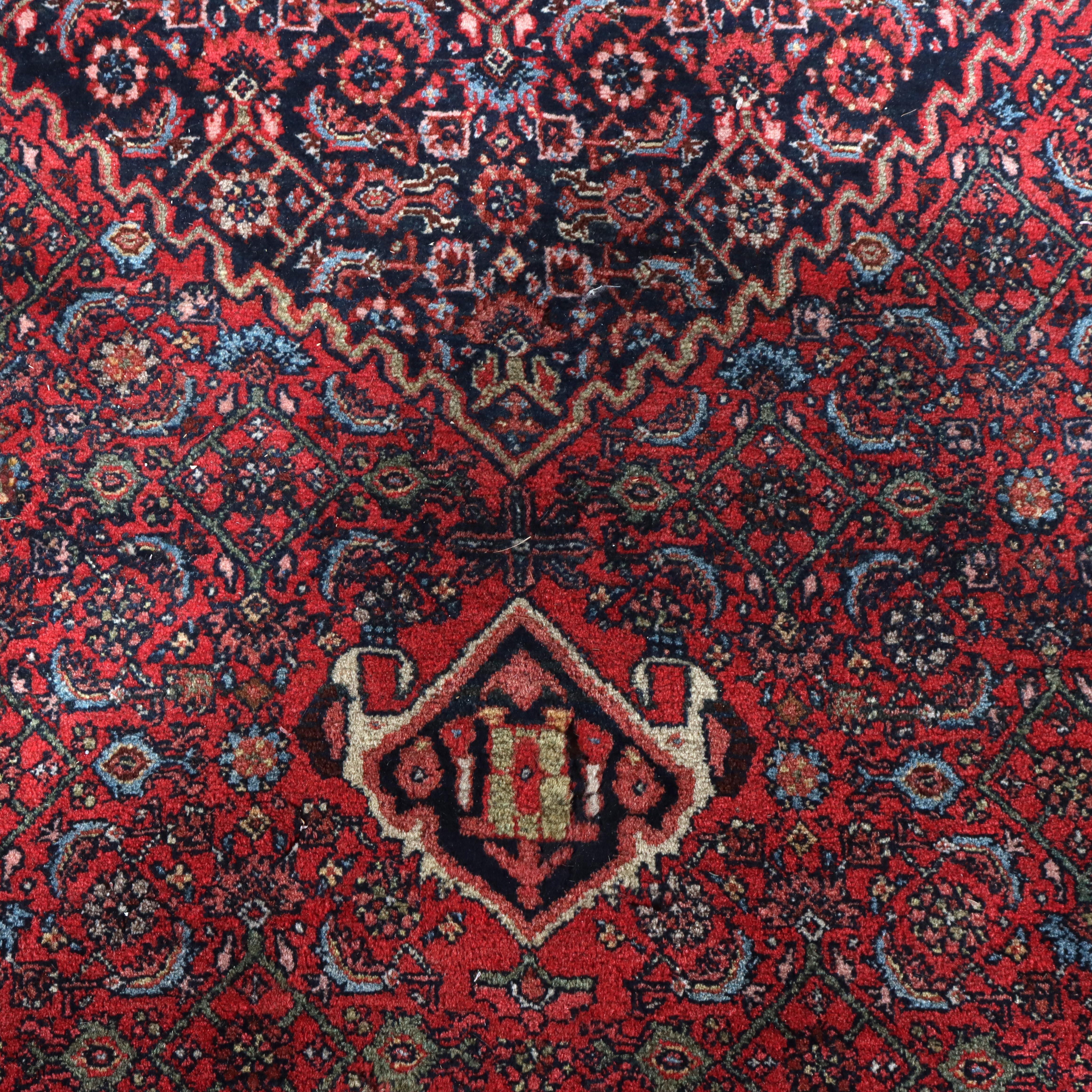 Antiguo Bidjar Persa Oriental Alfombra de lana del tamaño de una habitación C1930 en venta 5