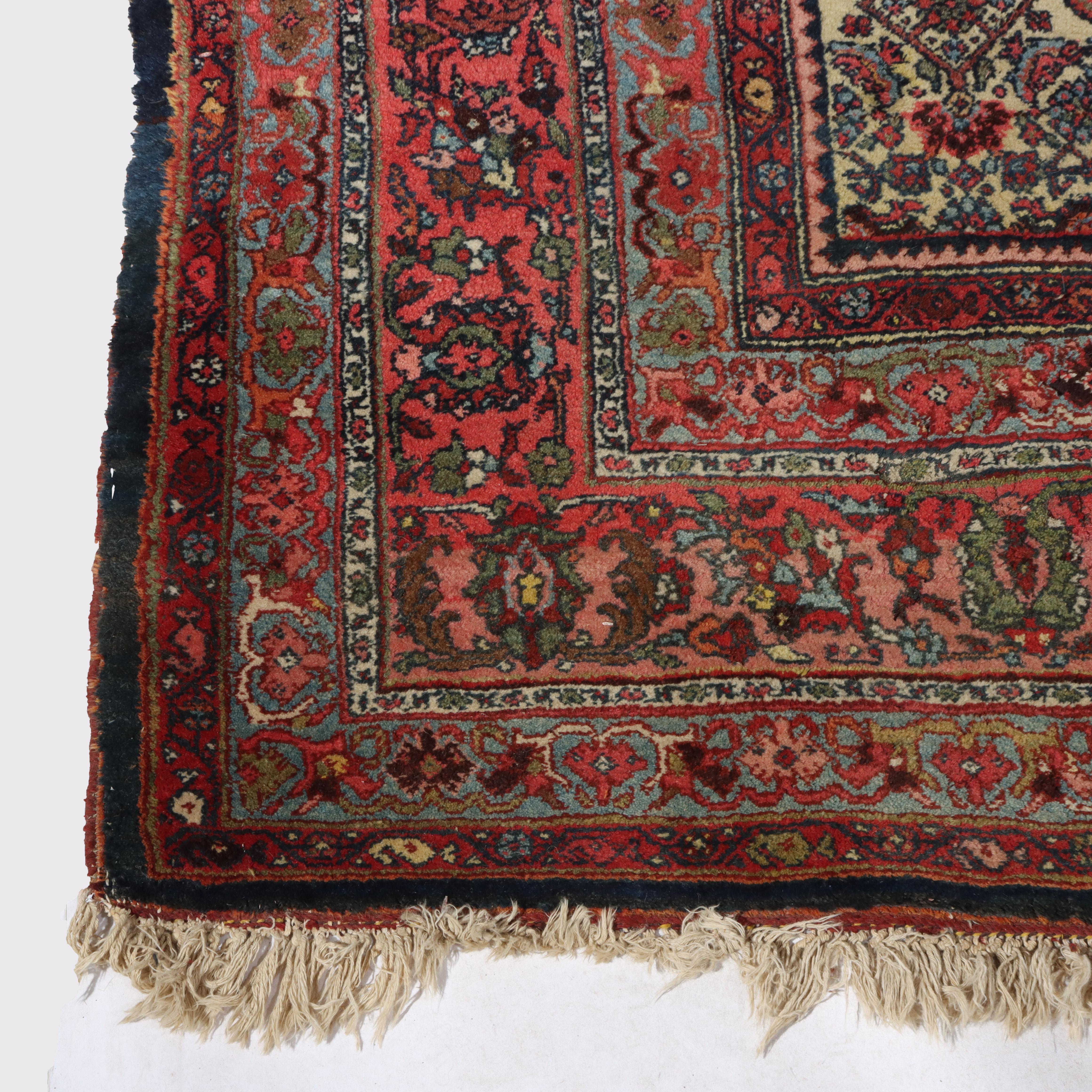 Antiguo Bidjar Persa Oriental Alfombra de lana del tamaño de una habitación C1930 siglo XX en venta