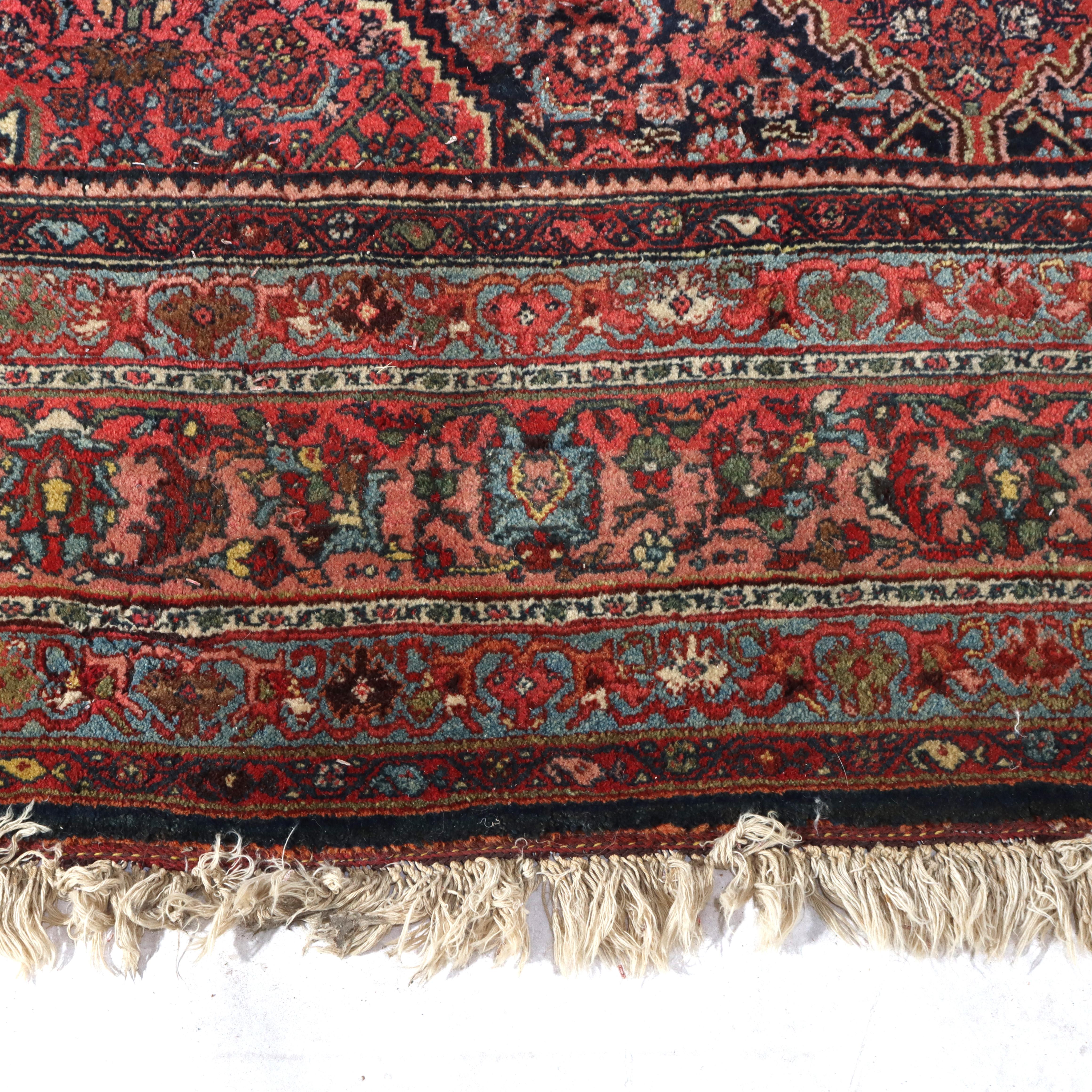Antiguo Bidjar Persa Oriental Alfombra de lana del tamaño de una habitación C1930 Lana en venta