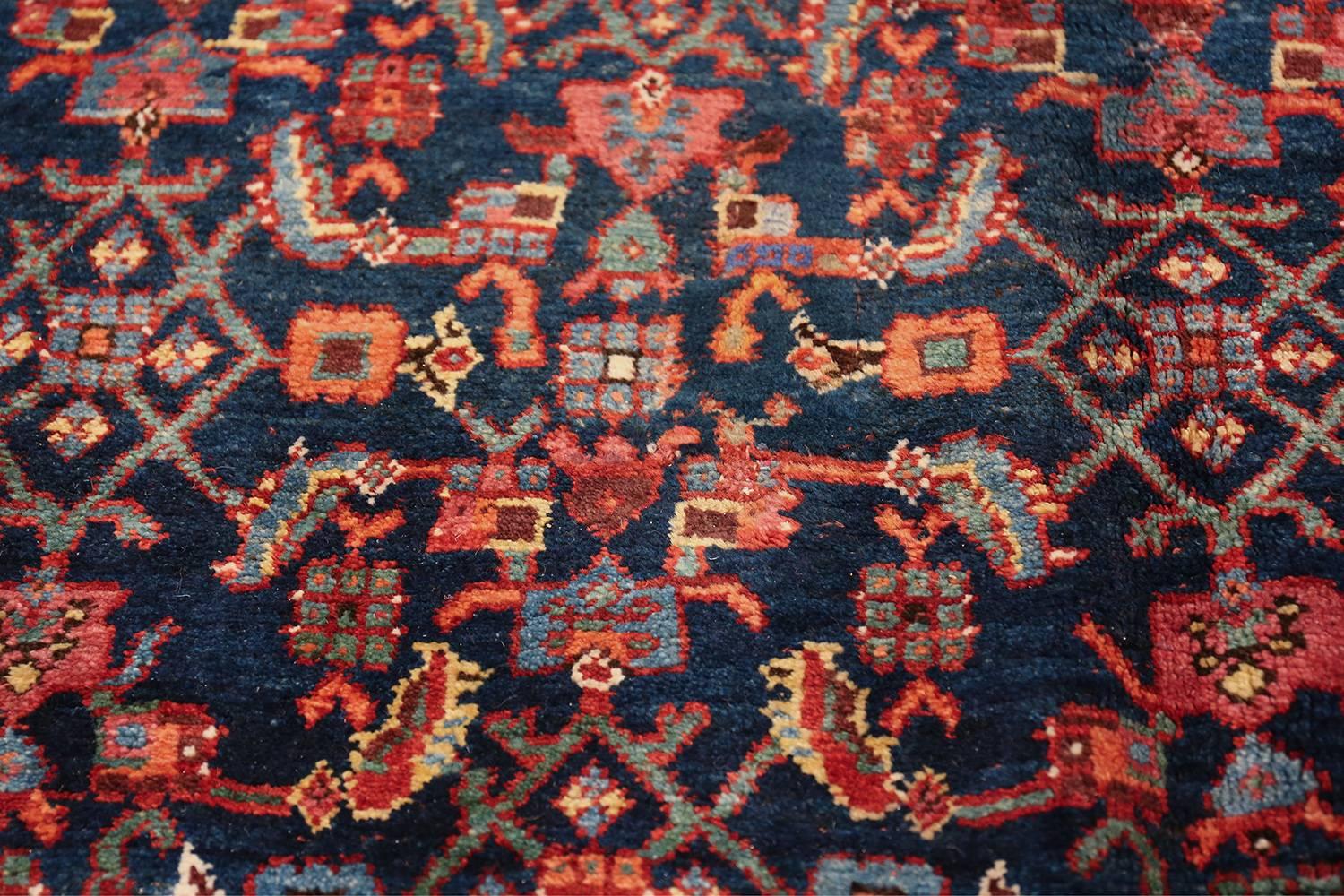 Hand-Knotted Antique Bidjar Persian Rug