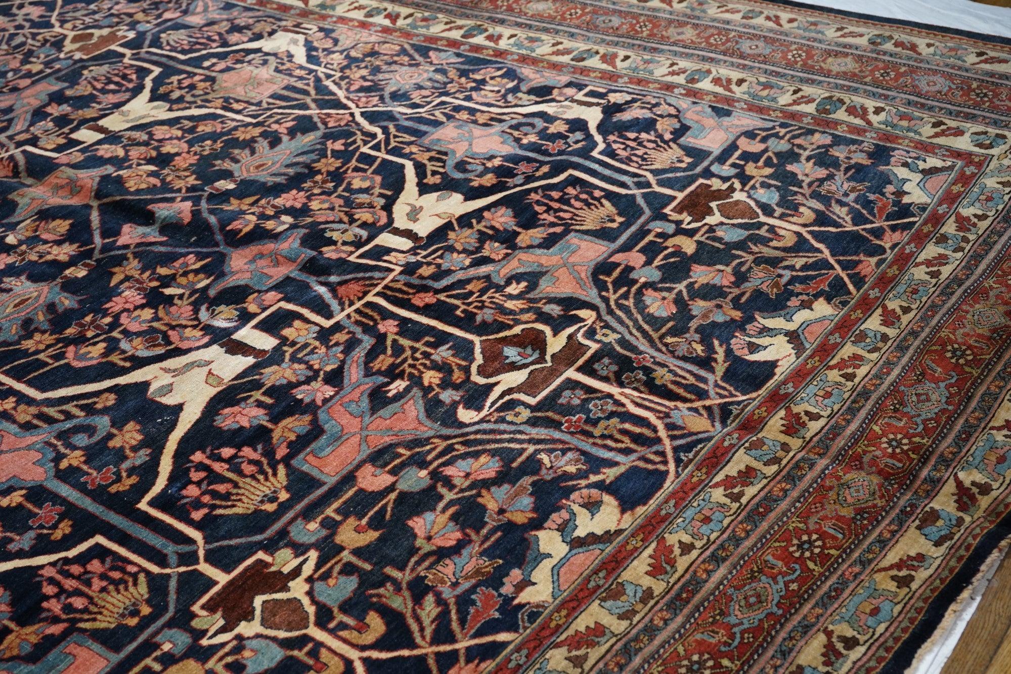 XIXe siècle Tapis Bidjar ancien 11'6'' x 18'0'' en vente