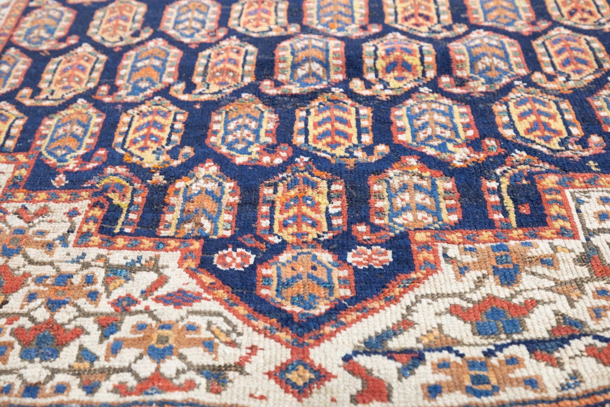 Hand-Knotted Antique Bidjar Rug 3'6'' x 4'5'' For Sale