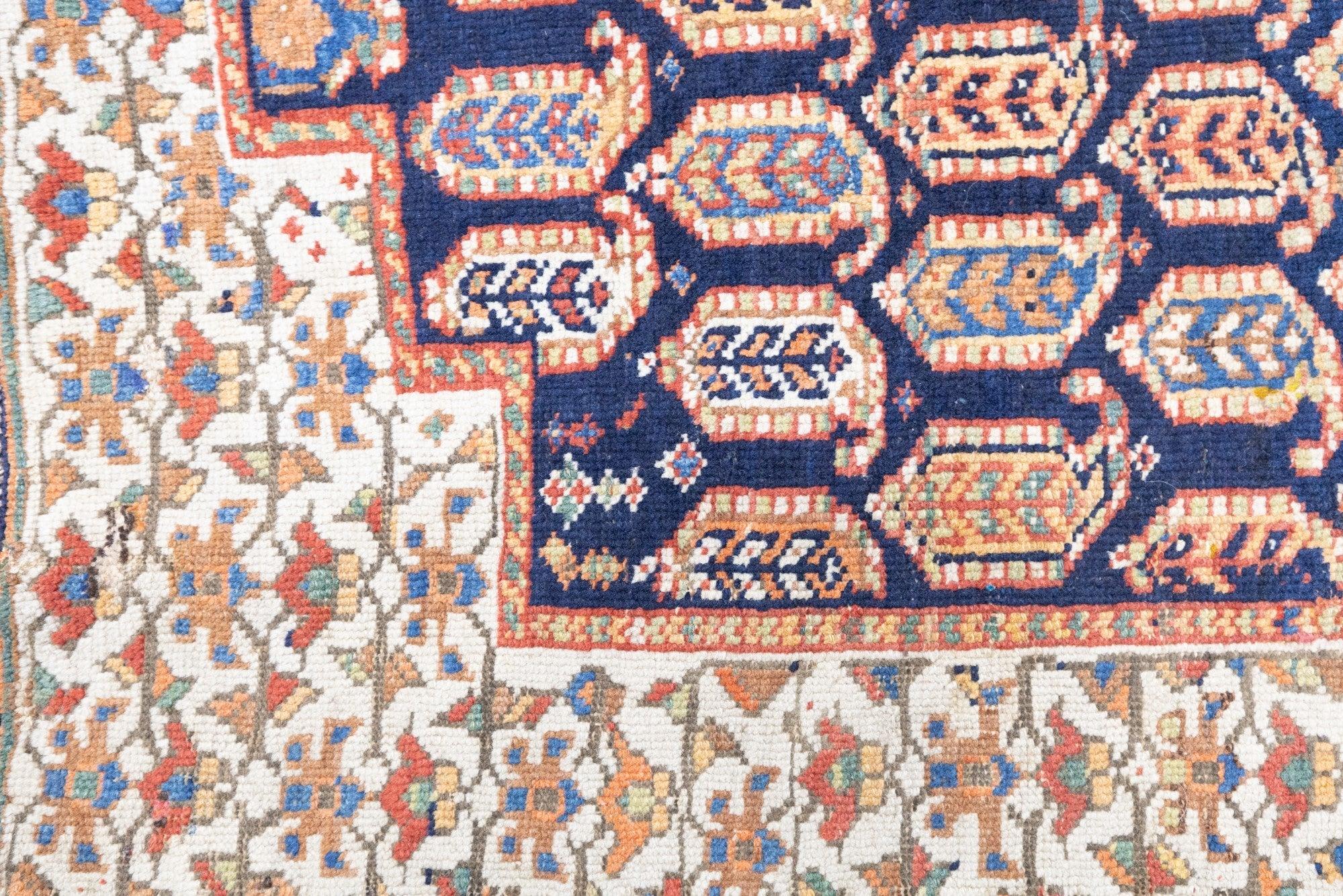 19th Century Antique Bidjar Rug 3'6'' x 4'5'' For Sale