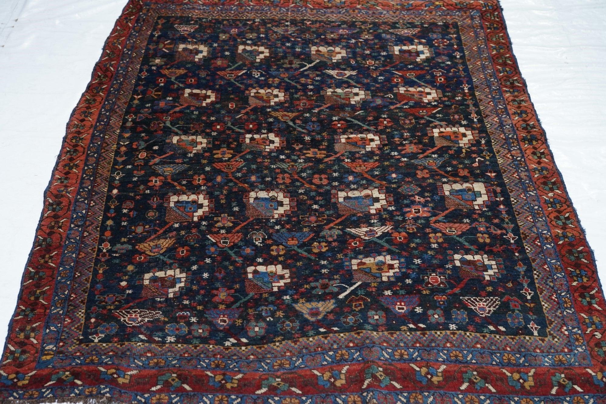 Antique Bidjar Rug 4'3'' x 5'6'' For Sale 1