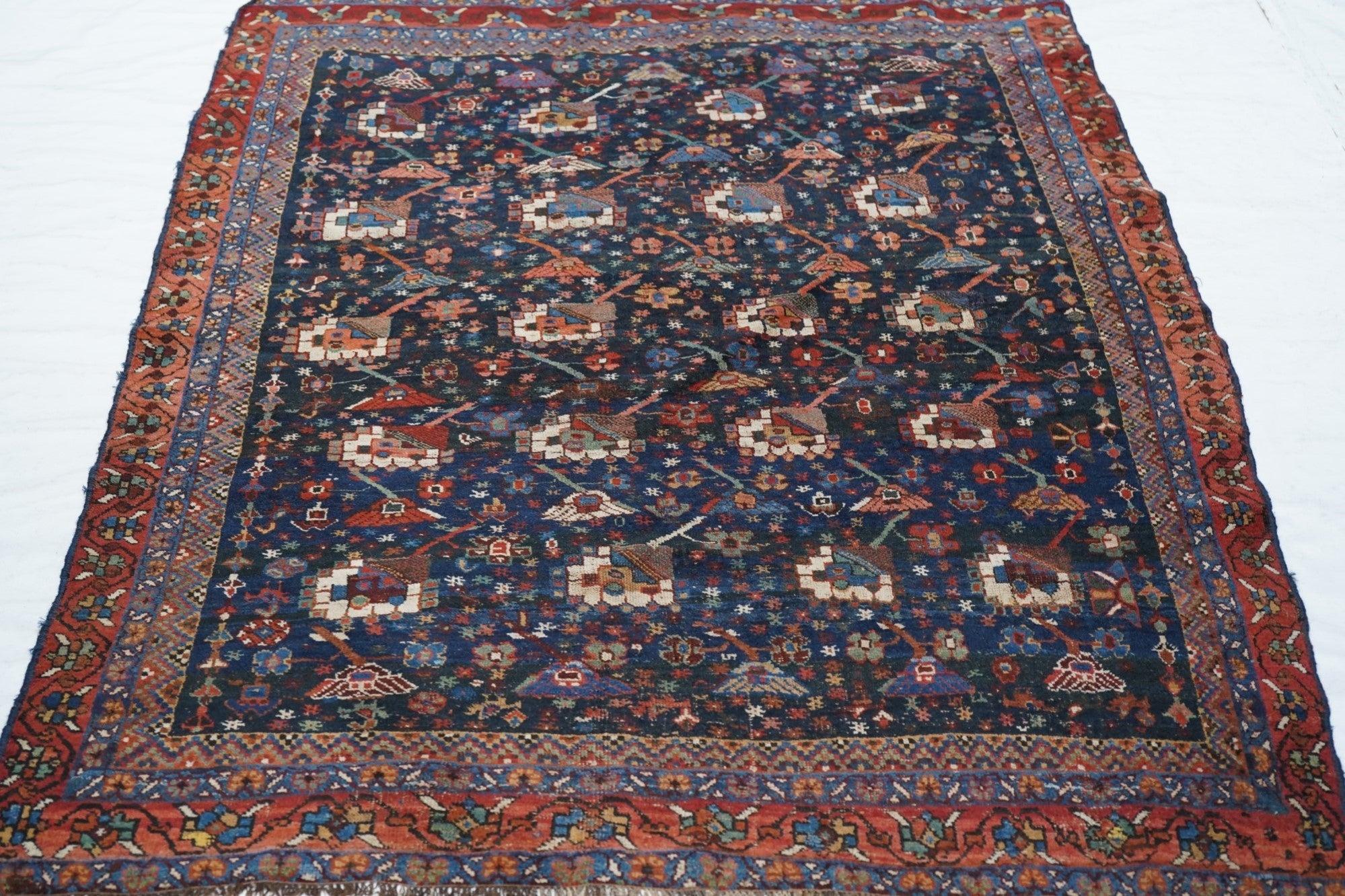 Antique Bidjar Rug 4'3'' x 5'6'' For Sale 2