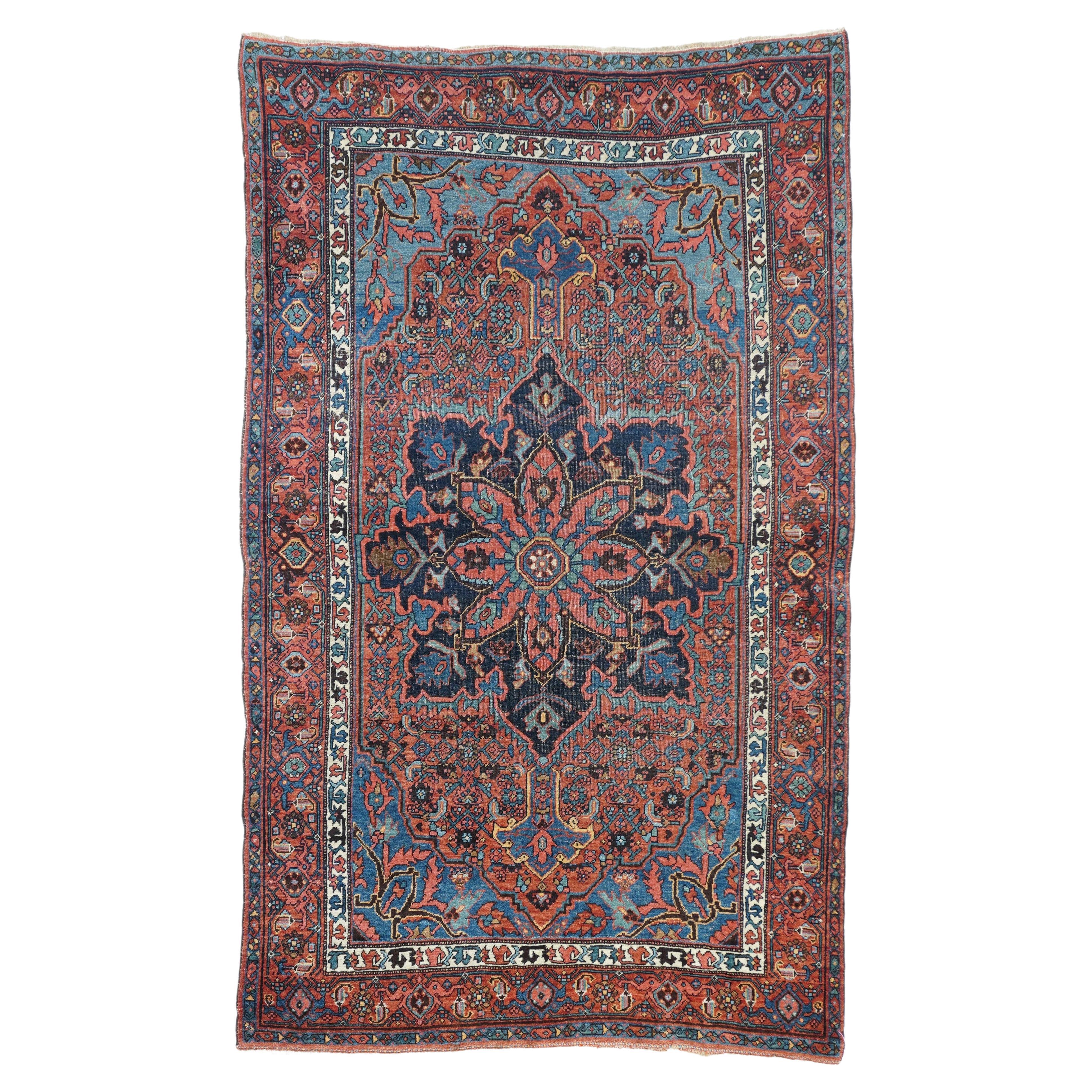 Antique Bidjar Rug 4'5'' x 7'2'' For Sale