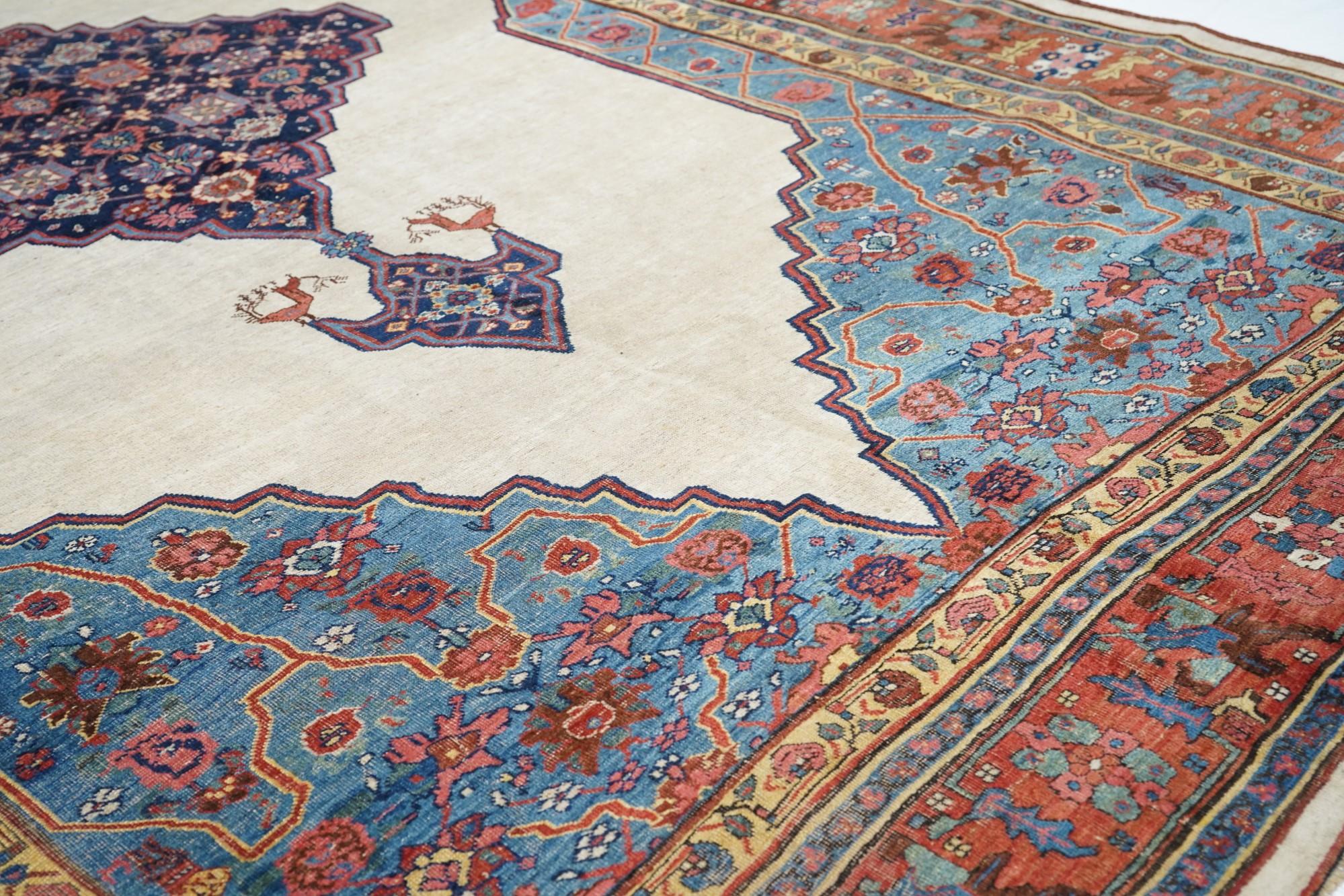 Laine Tapis Bidjar ancien 7'8'' x 12'0'' en vente