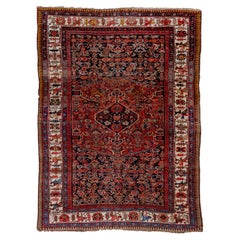 Antique Bidjar Rug Floral Medallion Field