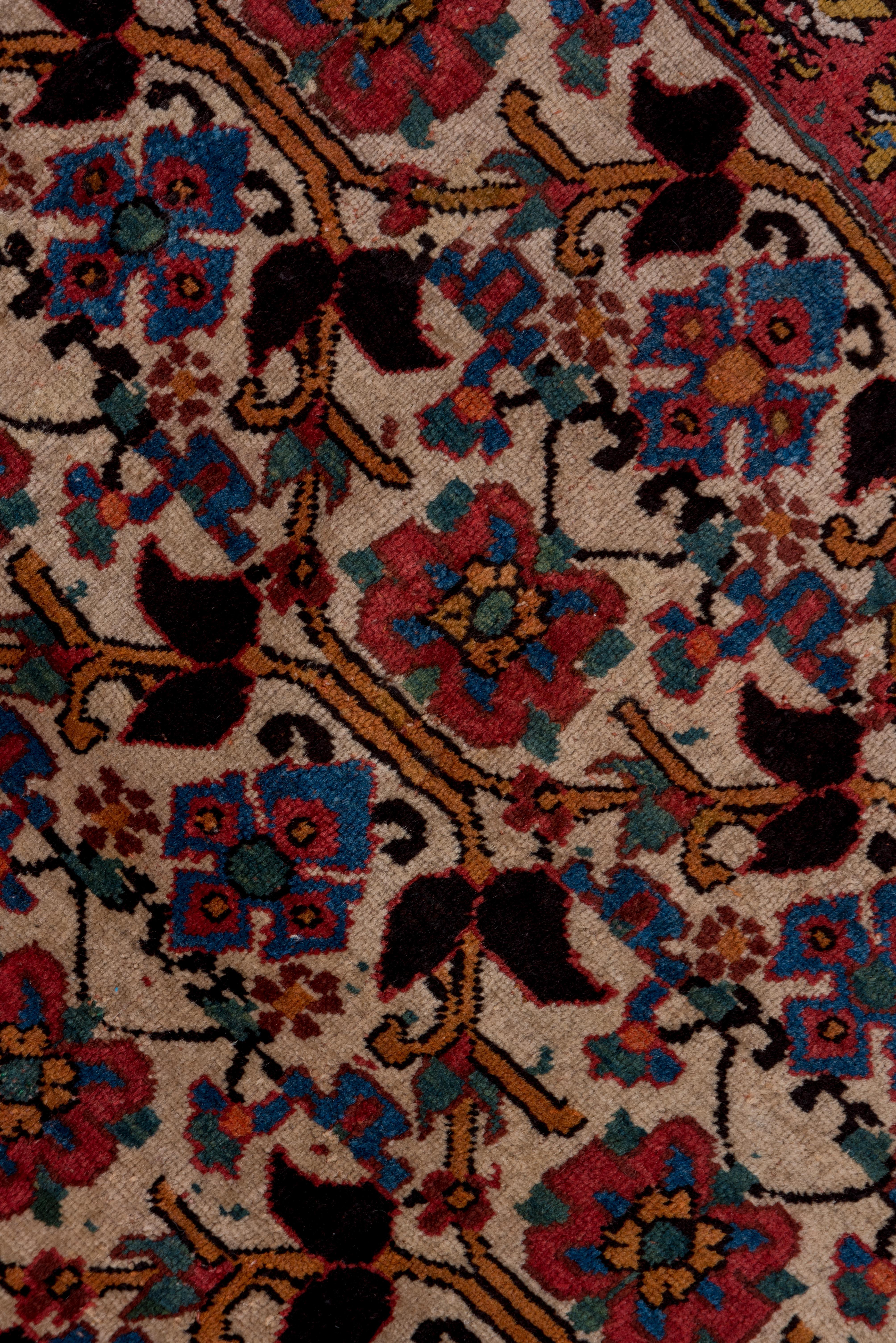 20th Century Antique Bidjar Rug Repeating Floral Pattern For Sale