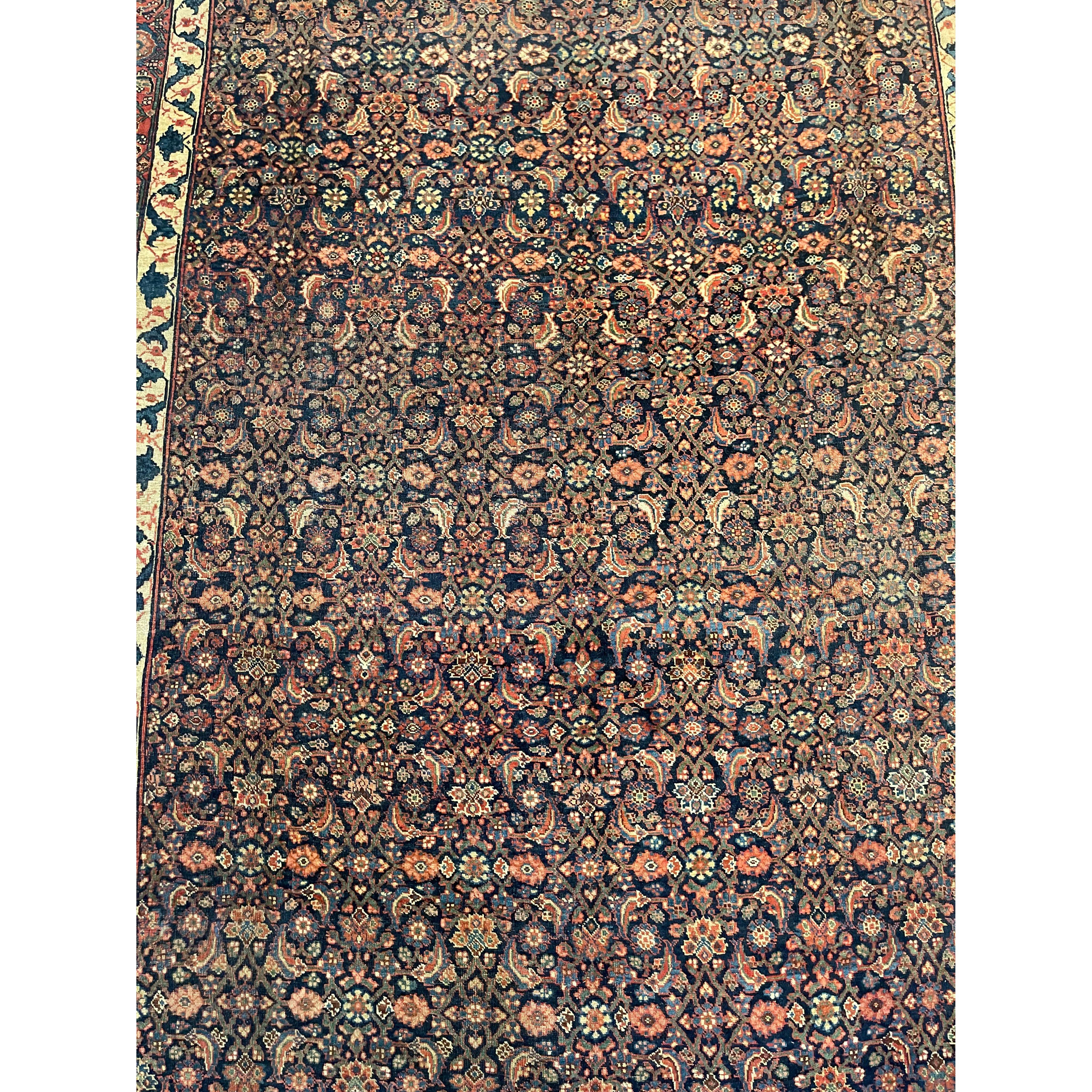 Other Antique Bidjar Rug with Floral Design 17'8''x11'7'' For Sale