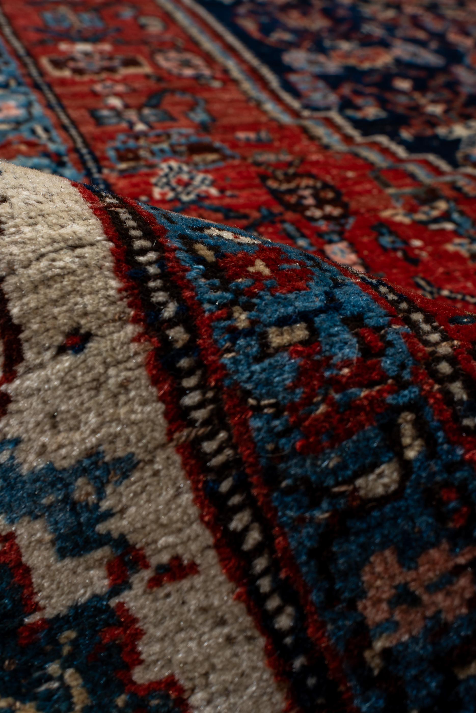 Wool Antique Bidjar Rug with Red Field and Flowers For Sale