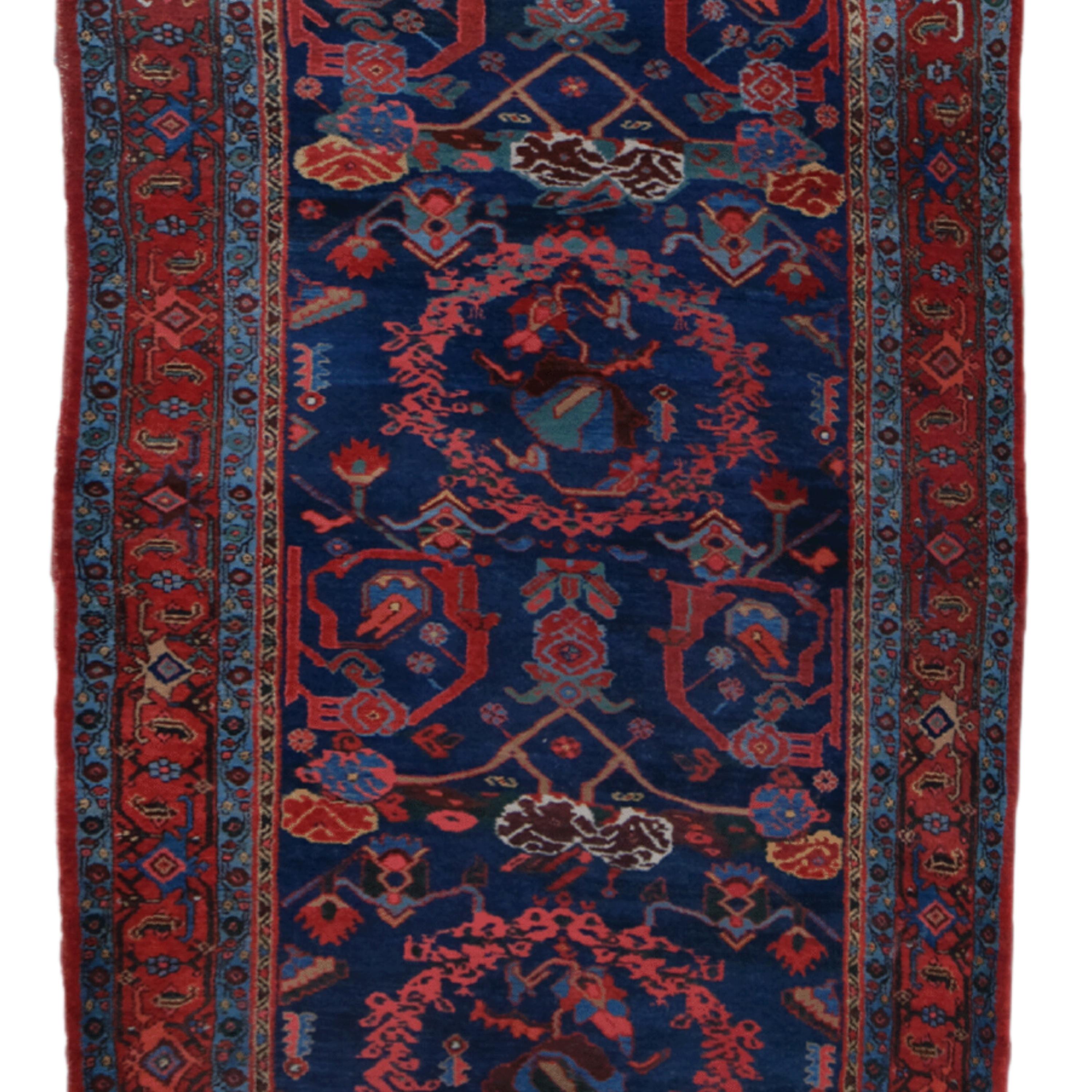 Antique Bidjar Runner - 19th Century Bidjar Runner, Antique Runner In Good Condition In Sultanahmet, 34