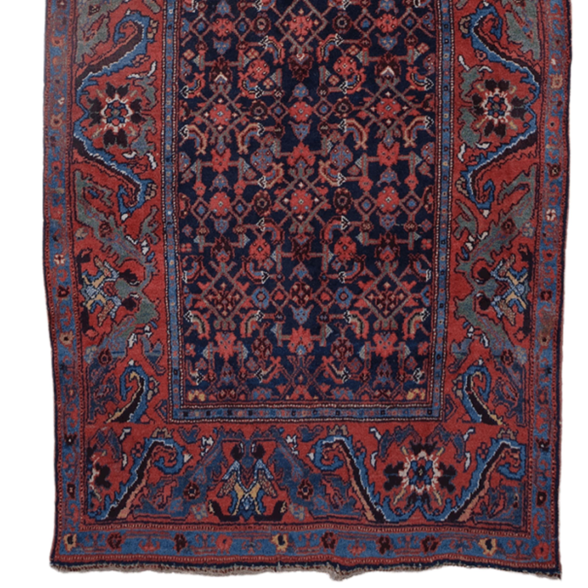 Annodato a mano Antico runner Bidjar - XIX secolo