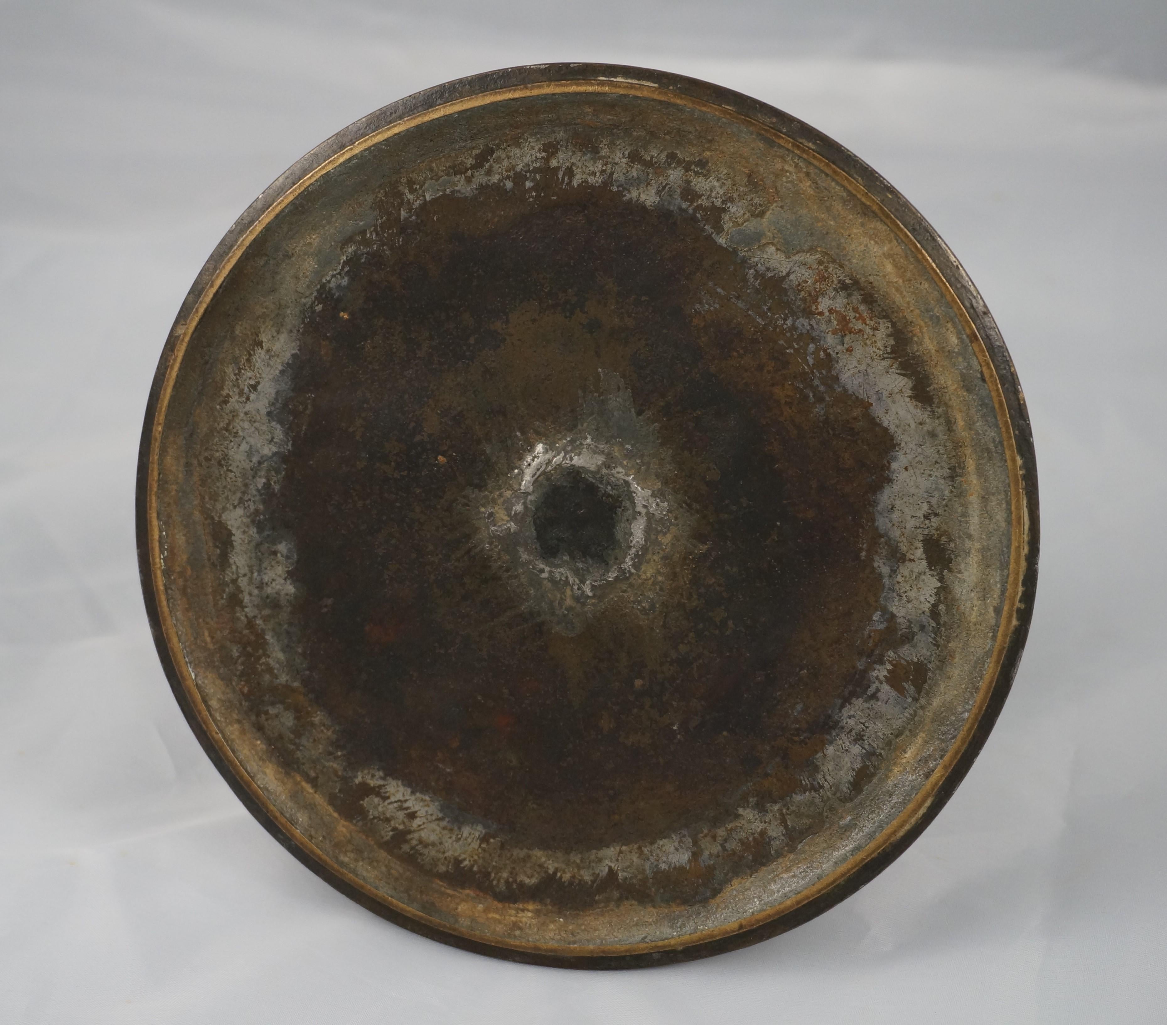 Antique Bidriware Bidri Silvered Bronze Hookah base, India 19th c. For Sale 5