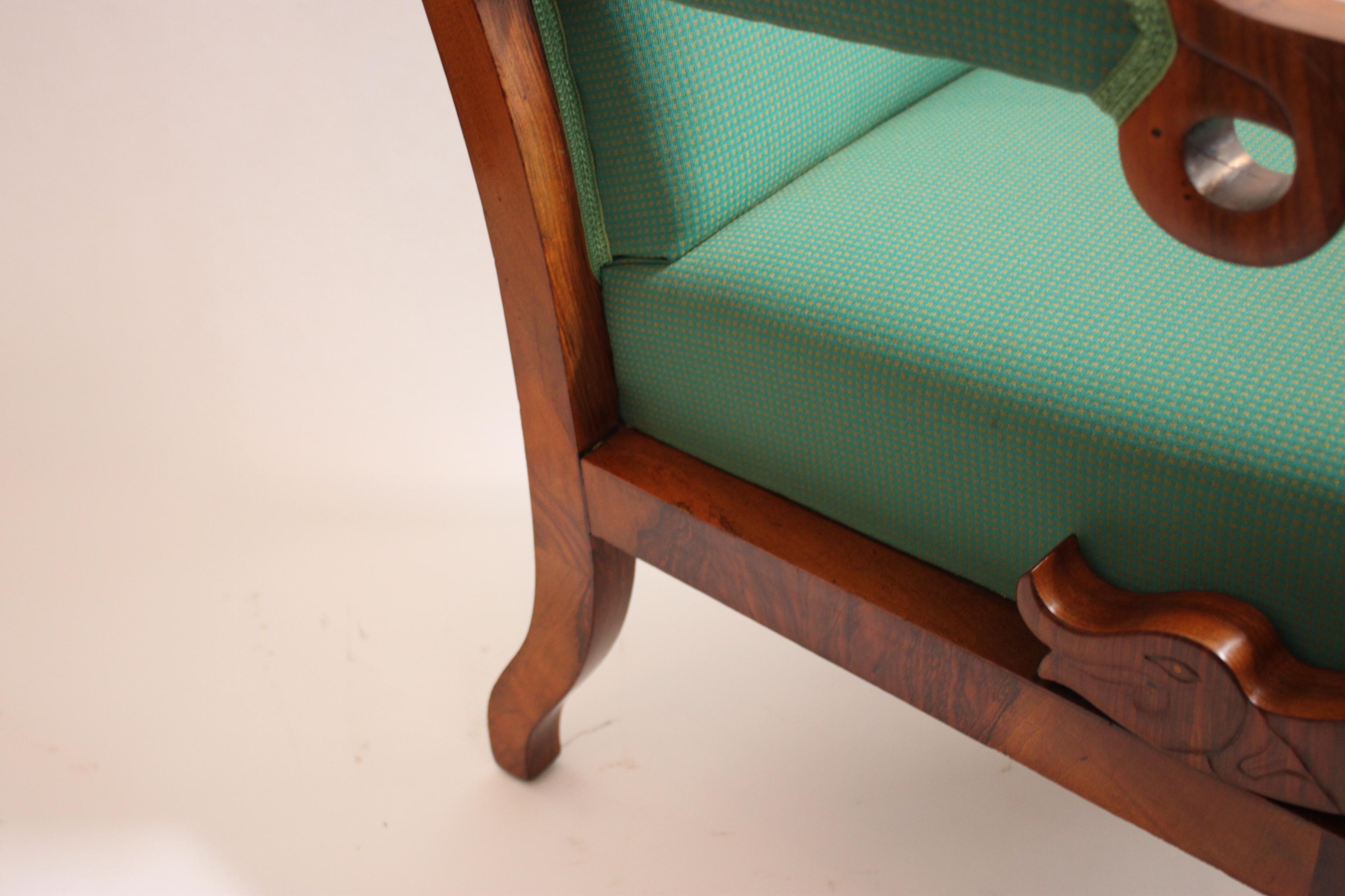 Fabric Antique Biedermeier Armchair For Sale