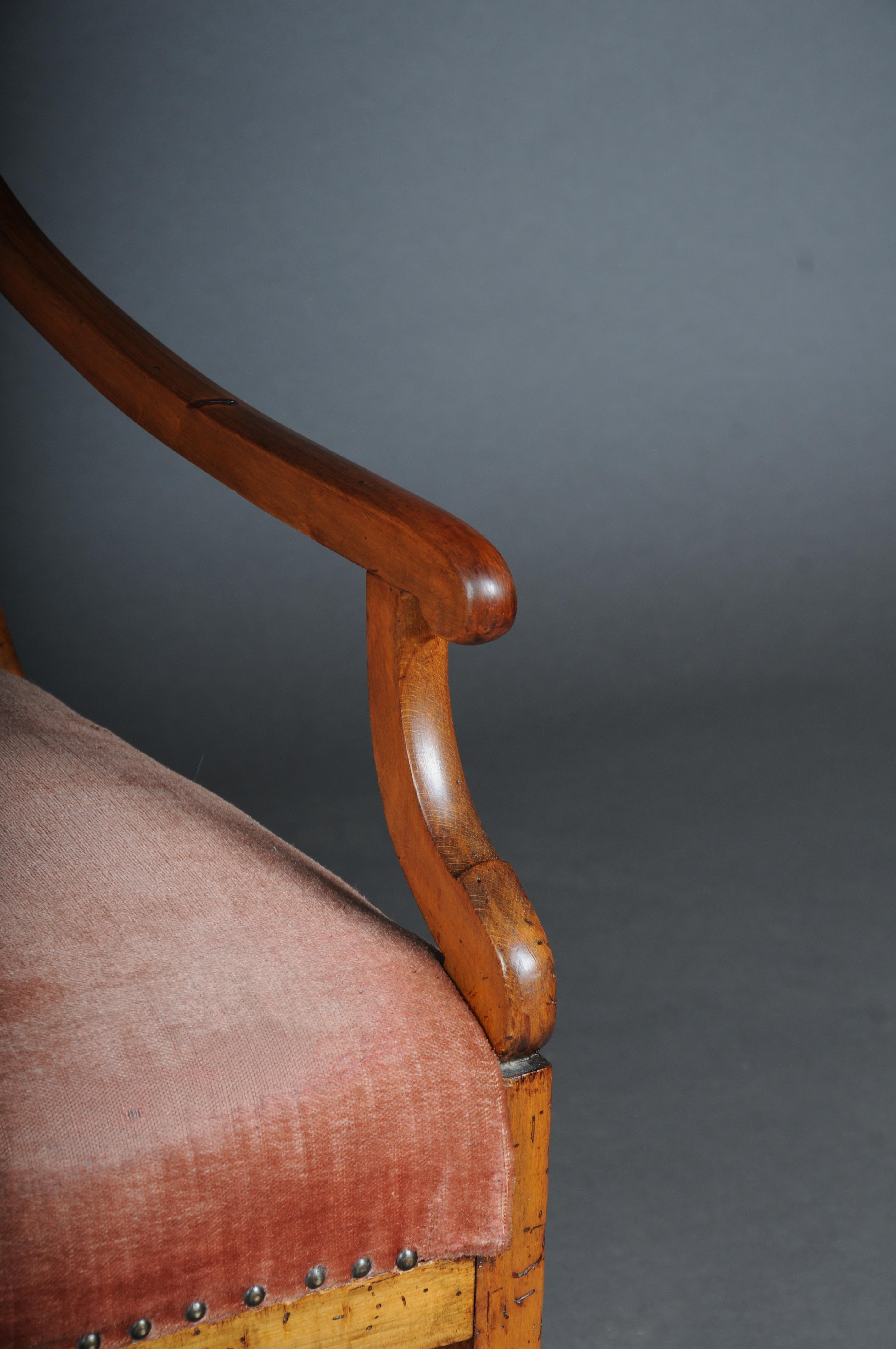 Antiker Biedermeier-Sessel aus der Zeit um 1840, Birke im Angebot 4